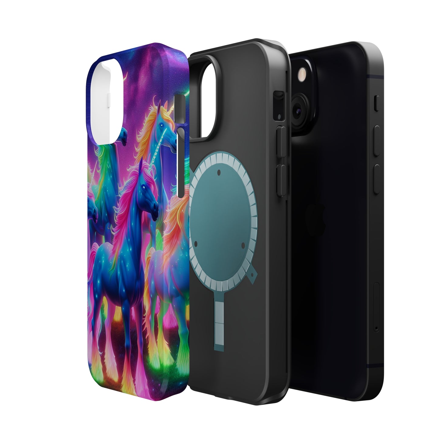Neon Unicorn Congregation Neon Unicorns Premium Art Magsafe Magnet Tough IPhone 13 14 15 Pro Plus Max and Mini in Matte and Glossy Phone cases
