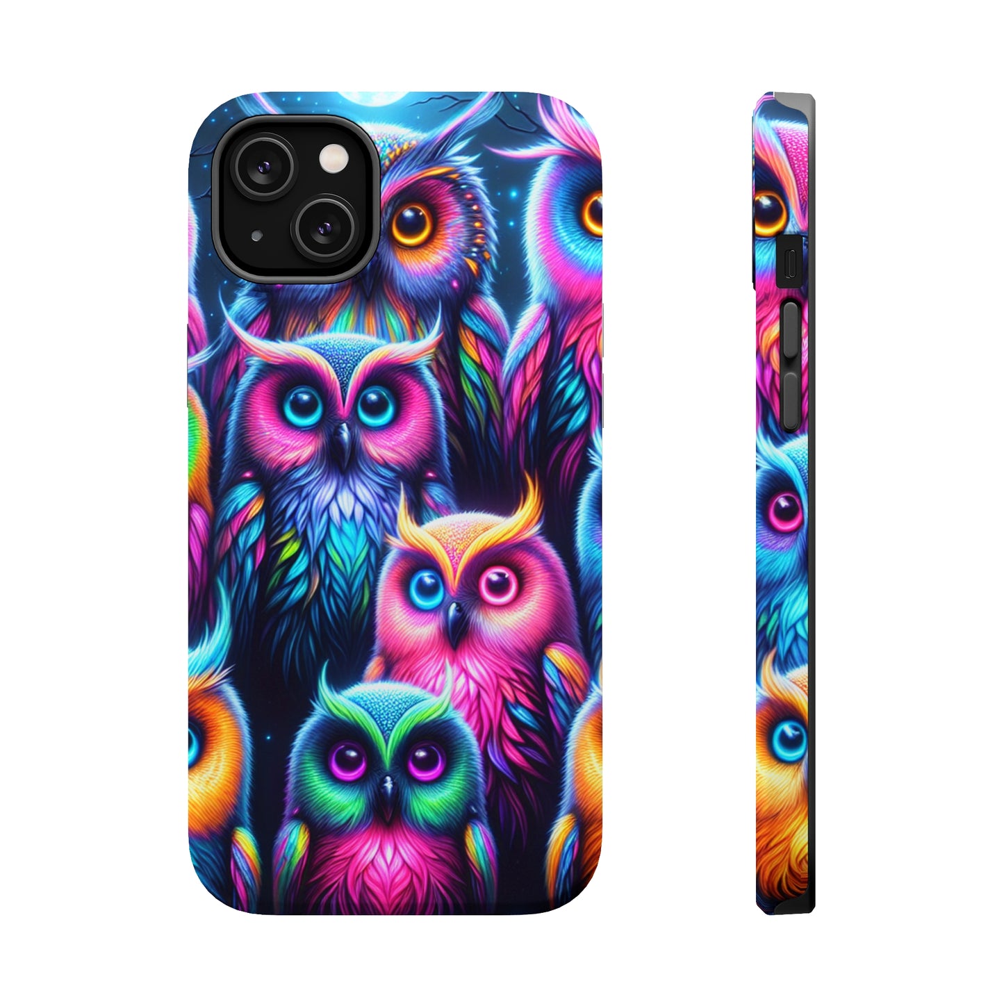 Neon Night Owls Neon Owls Premium Art Magsafe Magnet Tough IPhone 13 14 15 Pro Plus Max and Mini in Matte and Glossy Phone cases