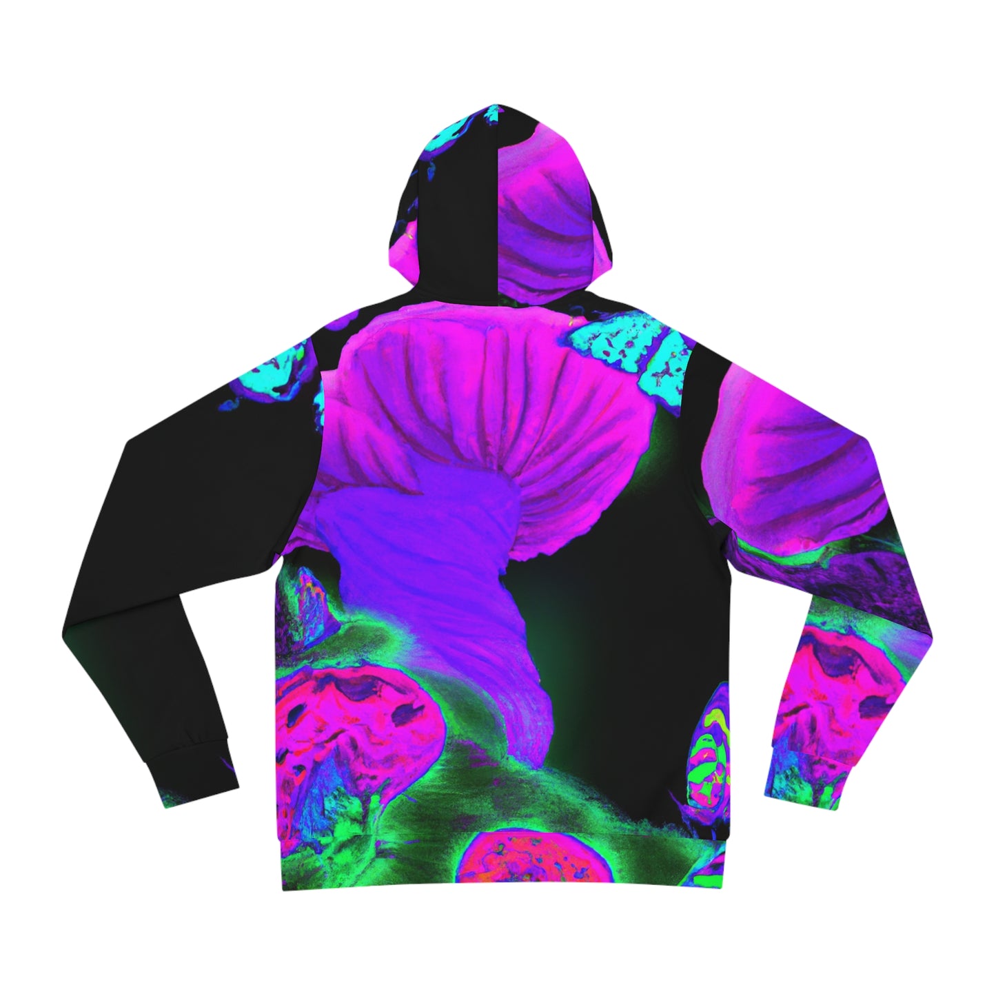 "Neon Flight of Fancy" - Butterflies & Mushrooms AOP Hoodie