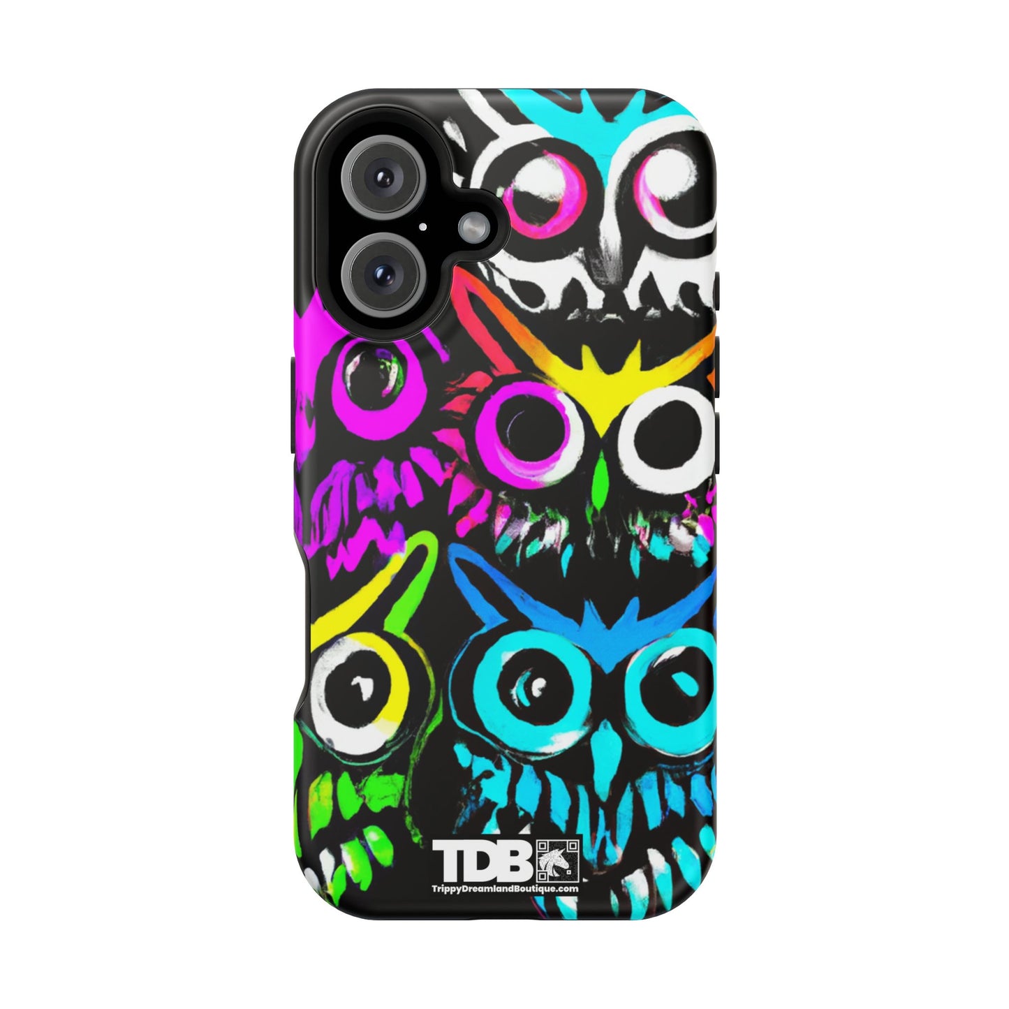 TDB iPhone Magnetic Tough Case - Psychedelic Rave Owl Design