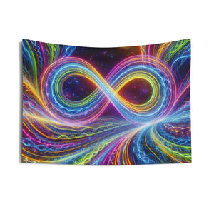 Vibrant Infinity Orbitz. Infinity Patterns Art Tapestry