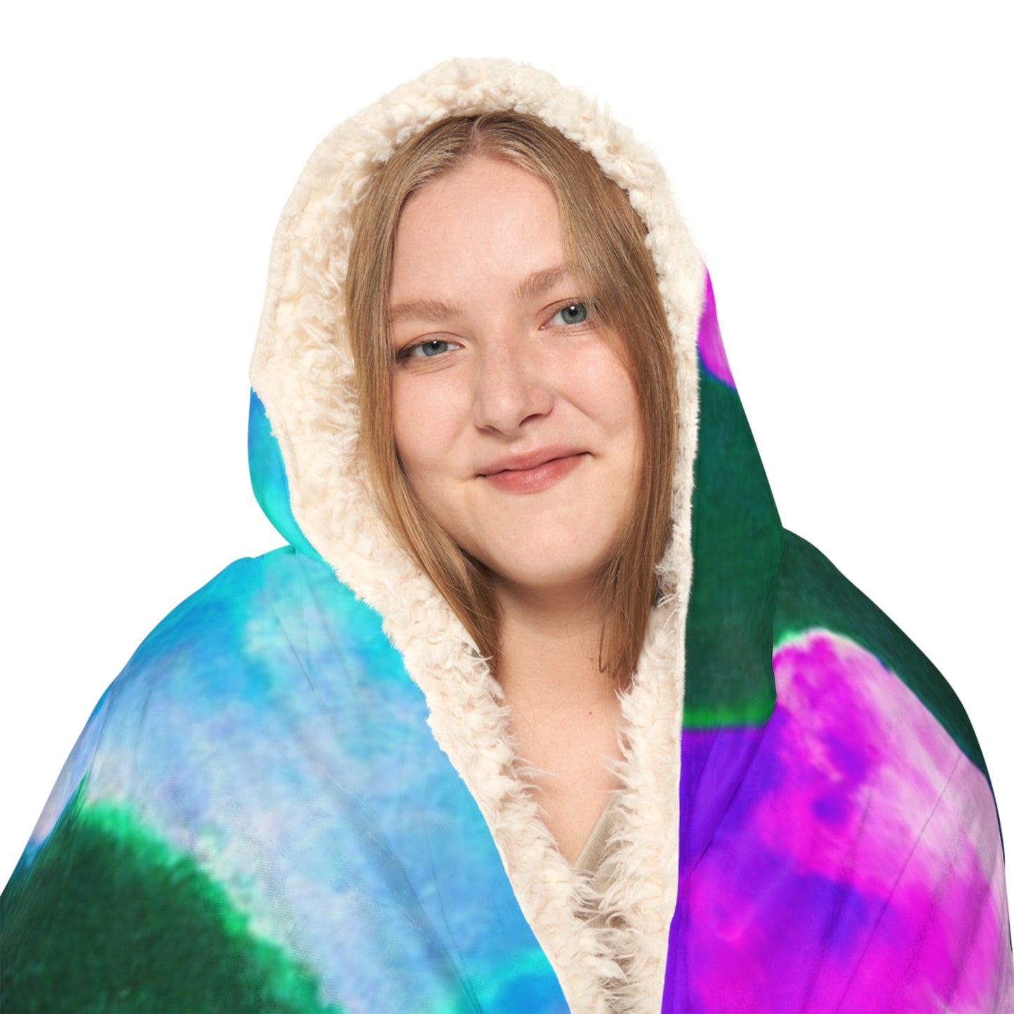 "Neon Dreamscape" - NEON Unicorns Art Hooded Snuggle Blanket