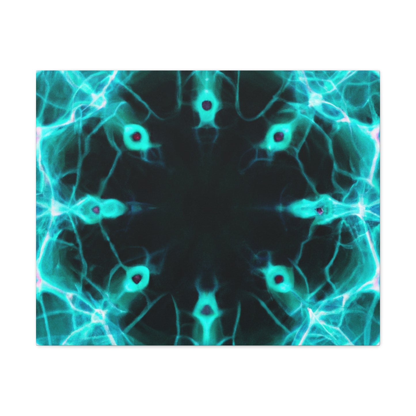 Vortexed Neon Nebula Splatter. Trippy Infinity Patterns Art Canvas