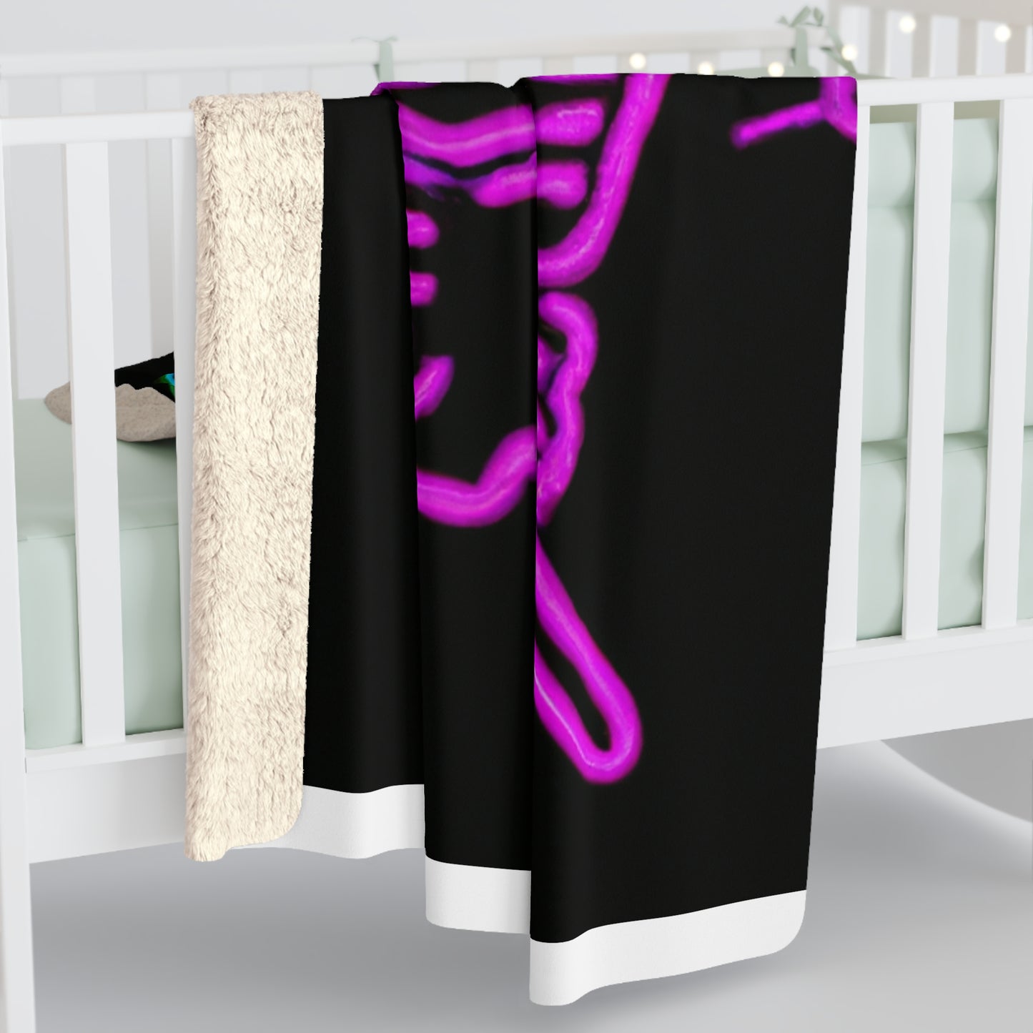 "Fluttering Fluorescence" - NEON Butterflies Art Sherpa Blanket