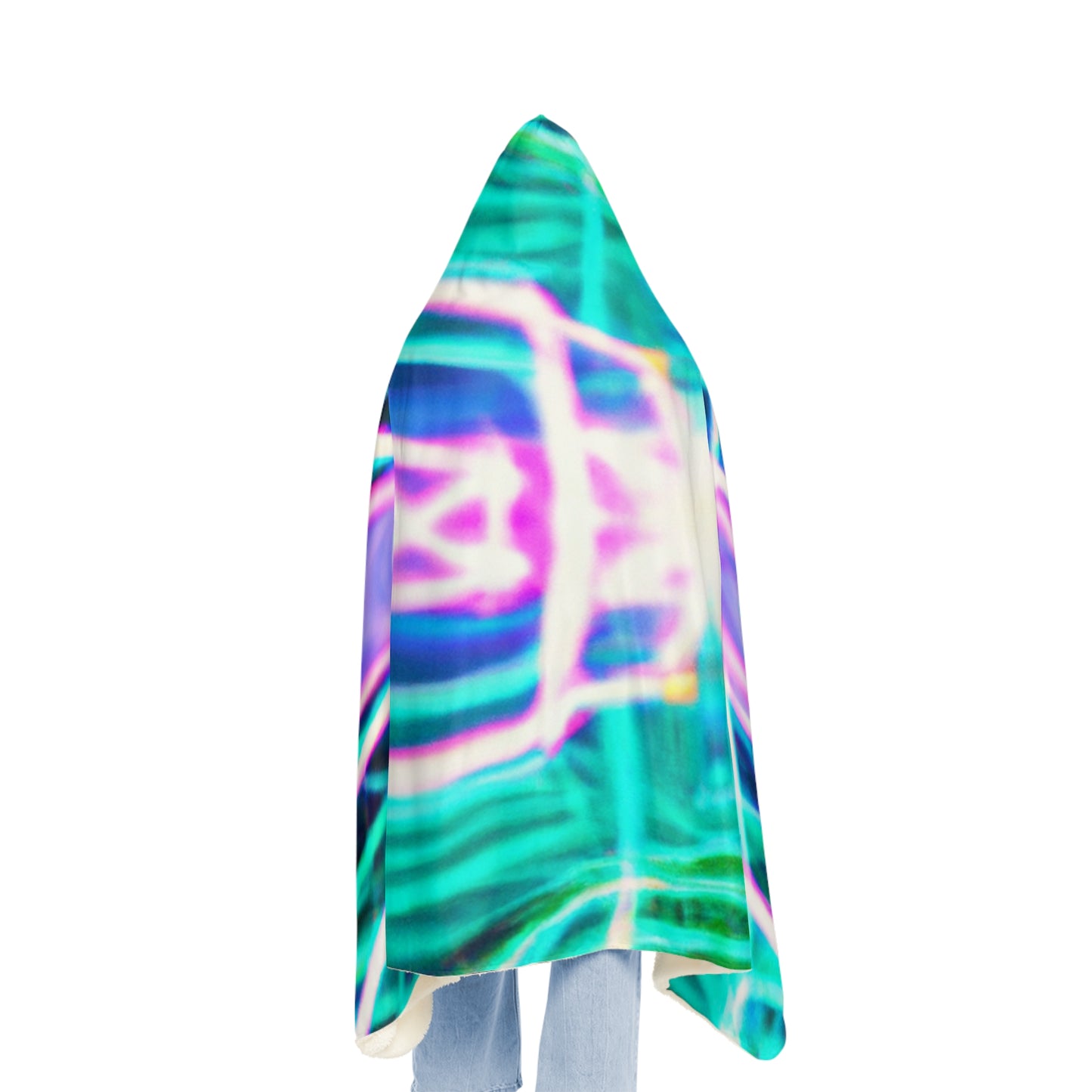 "Eternity Ripple" - NEON Infinity Patterns Art Hooded Snuggle Blanket