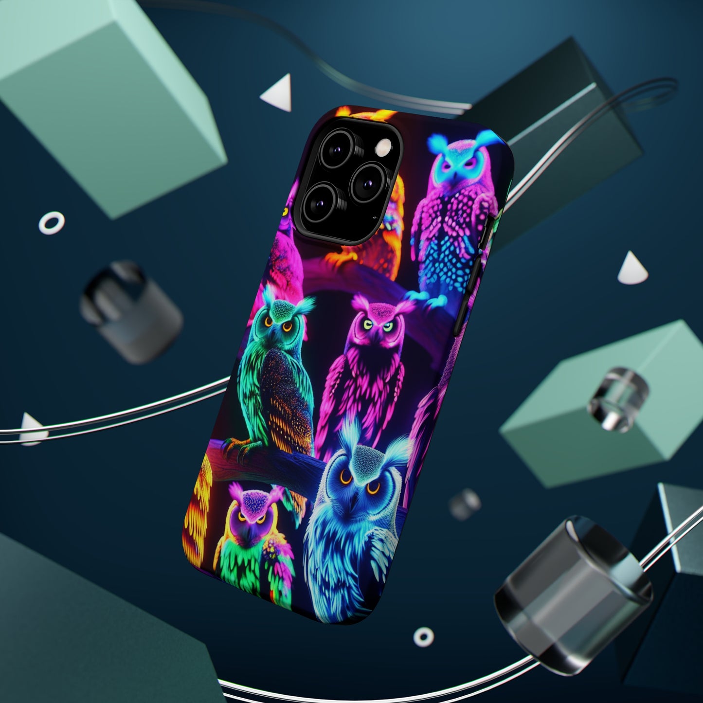 Neon Night Owls. Neon Owls Premium Art Magsafe Magnet Tough IPhone 13 14 15 Pro Plus Max and Mini in Matte and Glossy Phone cases