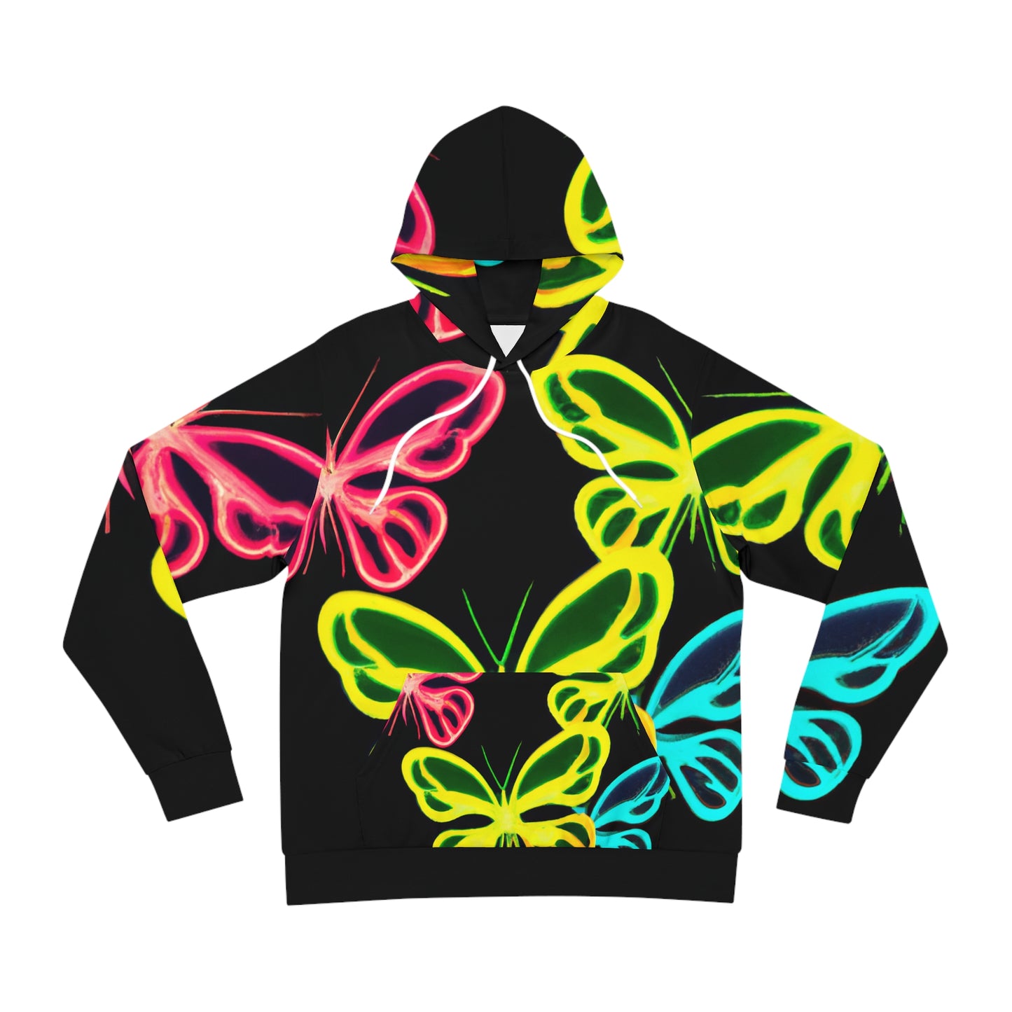 "Aurora of the Neon Butterflies" - Butterflies AOP Hoodie