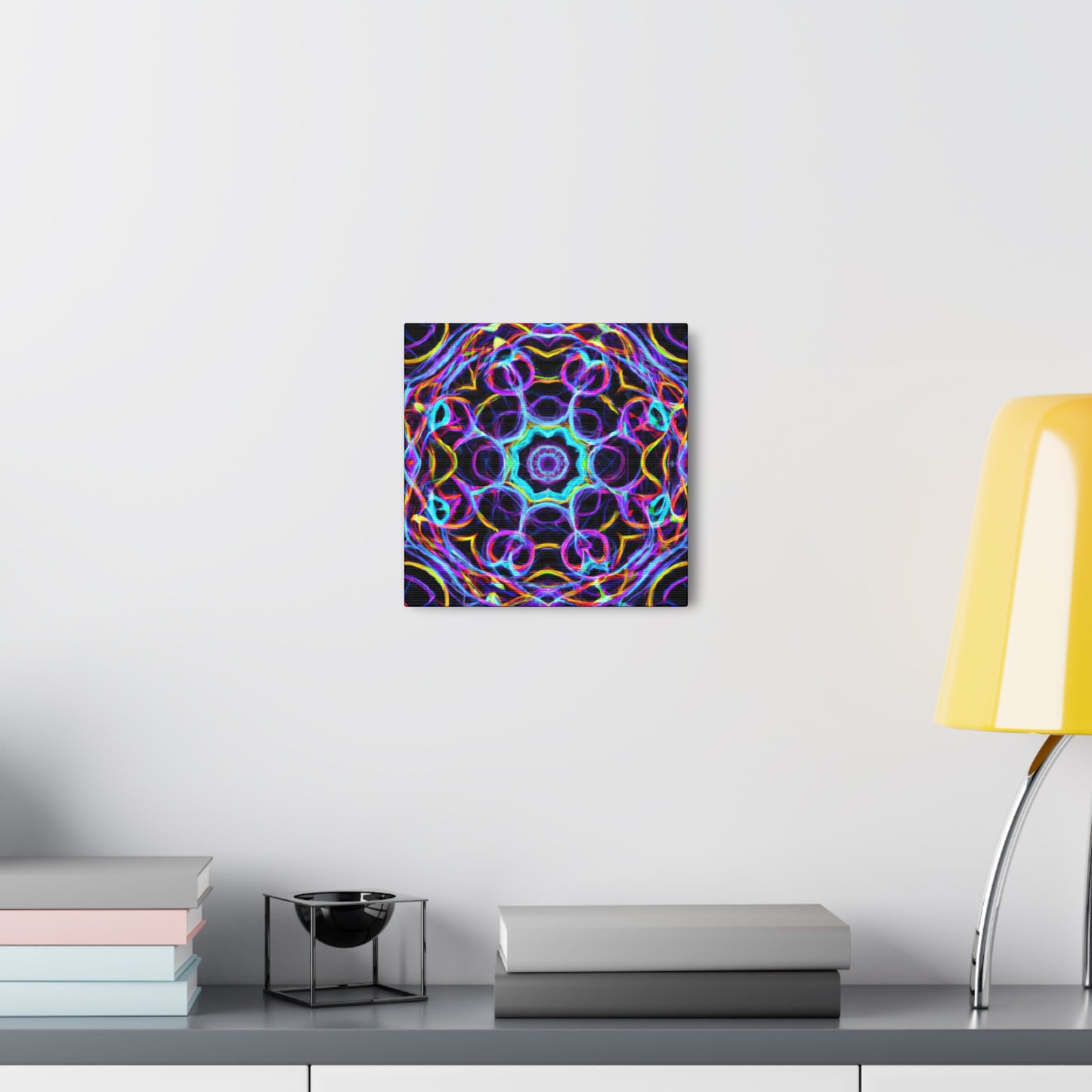 Neon Infinity Voyage. Trippy Infinity Patterns Art Canvas