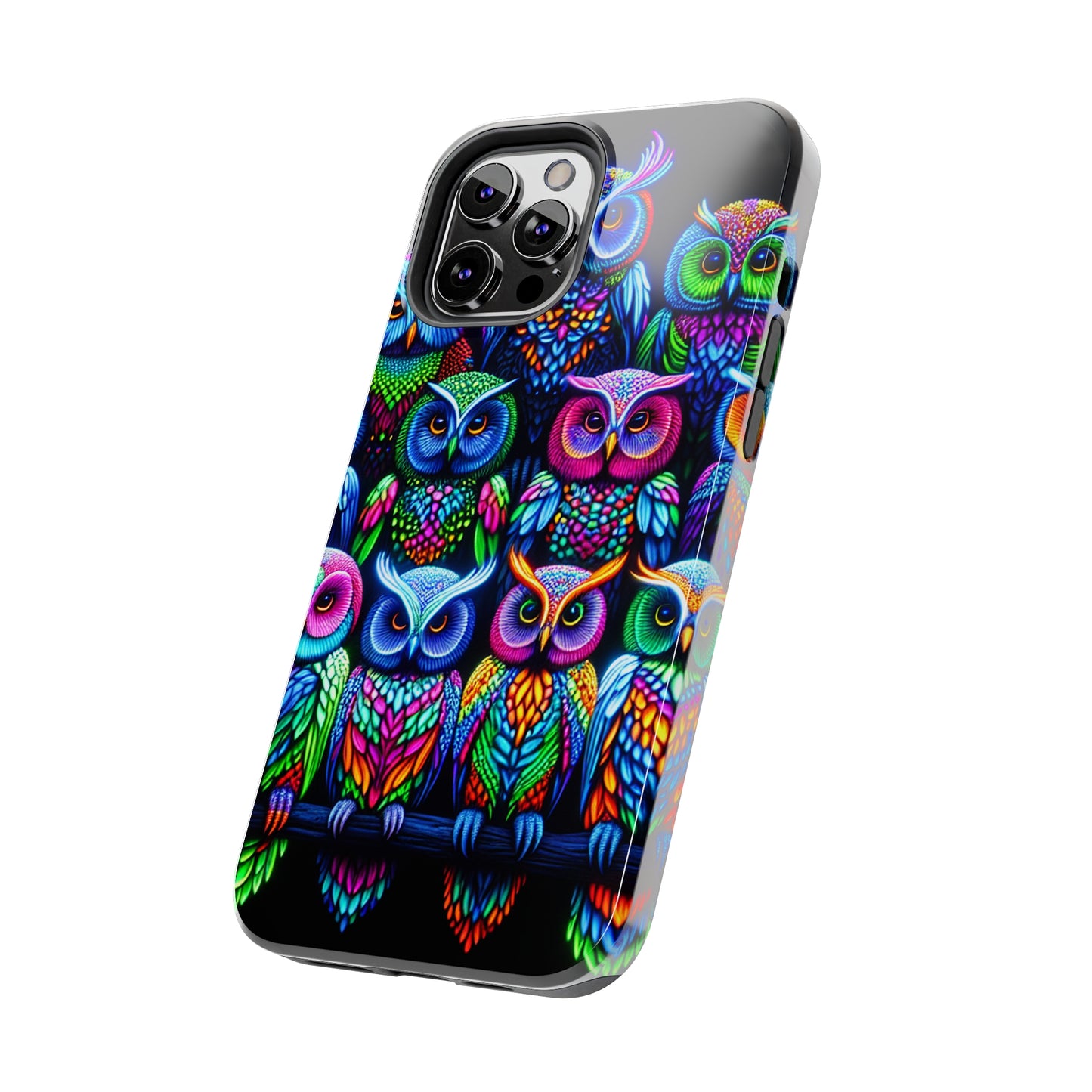Neon Nocturnal Spectacle. NEON Owls Tough Phone Case