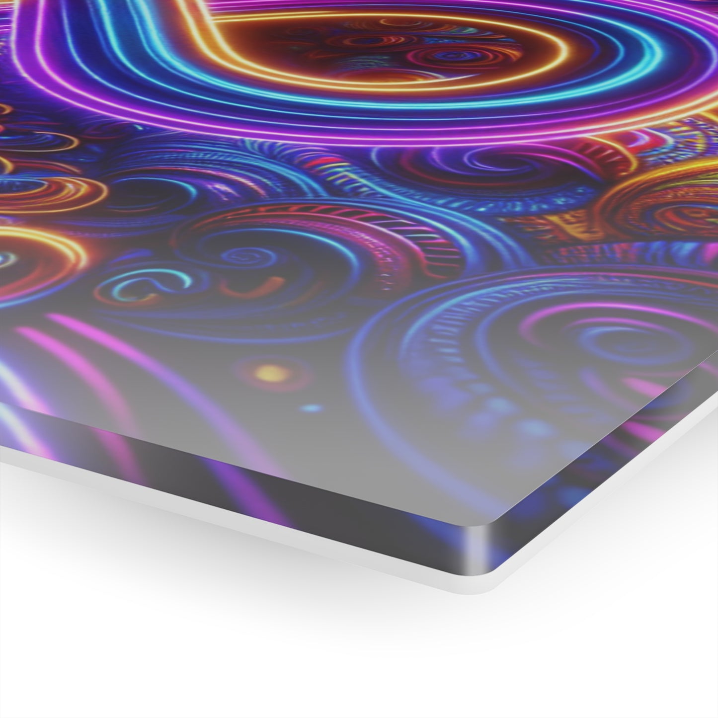 Cosmic Vibrancy. Trippy infity Pattern 1/4" Glossy Acrylic Art