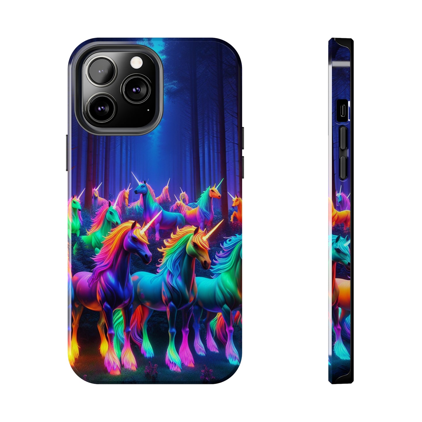 Vivid Unicorn Pack NEON Unicorns Tough Phone Case Iphone 7 8 9 10 11 12 13 14 Pro Max Mini Plus XR XS SE