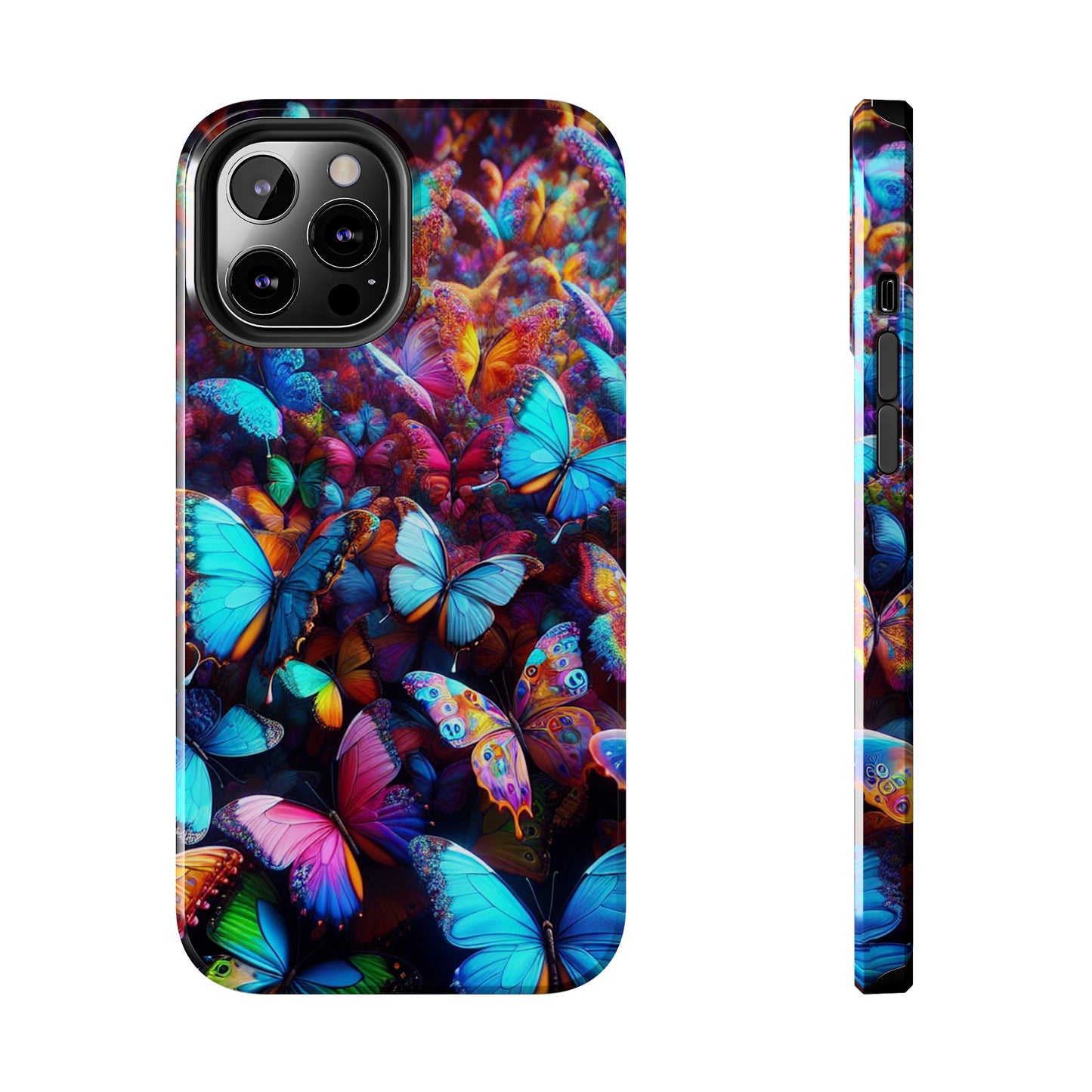 "Illuminated Flight" NEON Butterflies Tough Phone Case