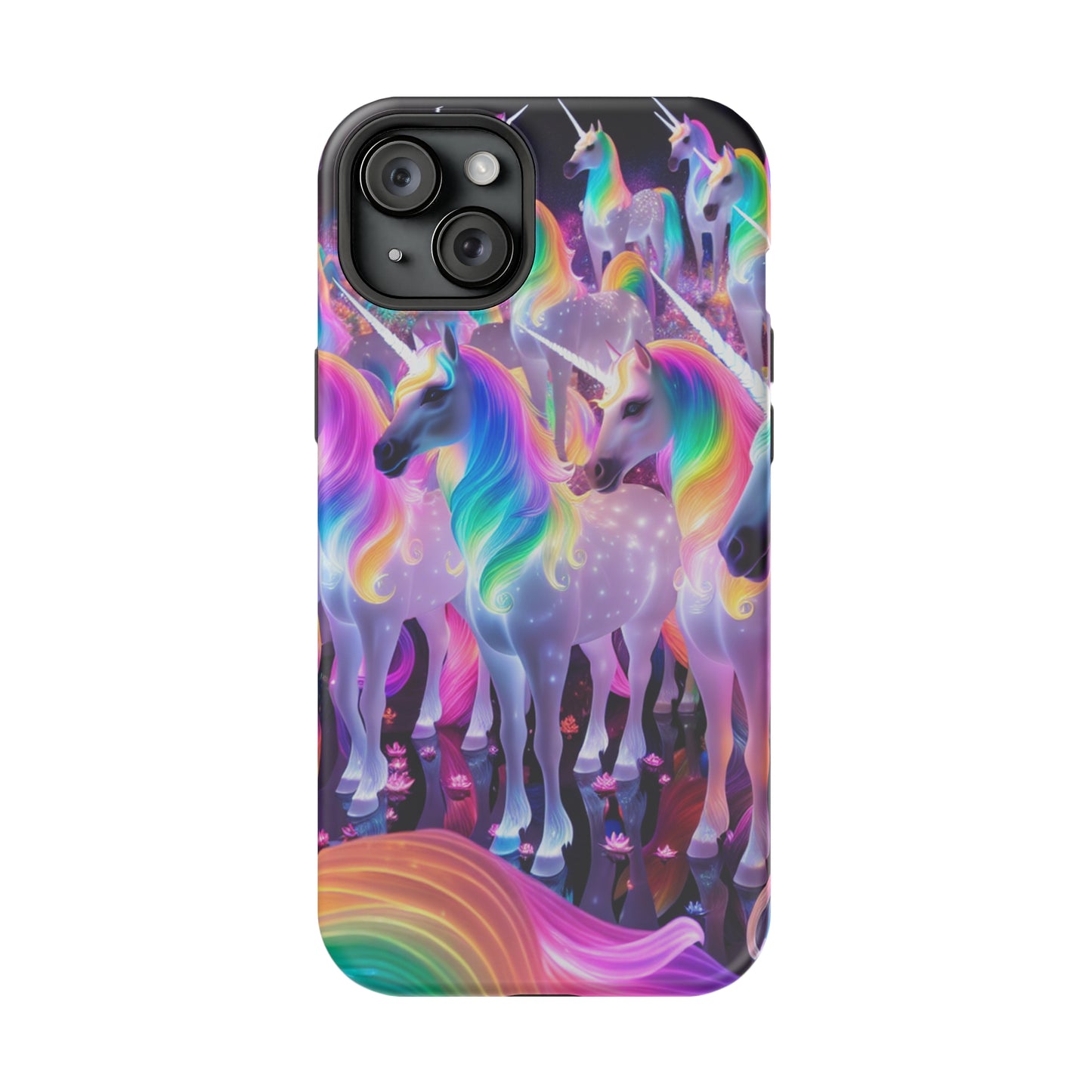 Neon Wonderland Unicorns Neon Unicorns Premium Art Magsafe Magnet Tough IPhone 13 14 15 Pro Plus Max and Mini in Matte and Glossy Phone cases