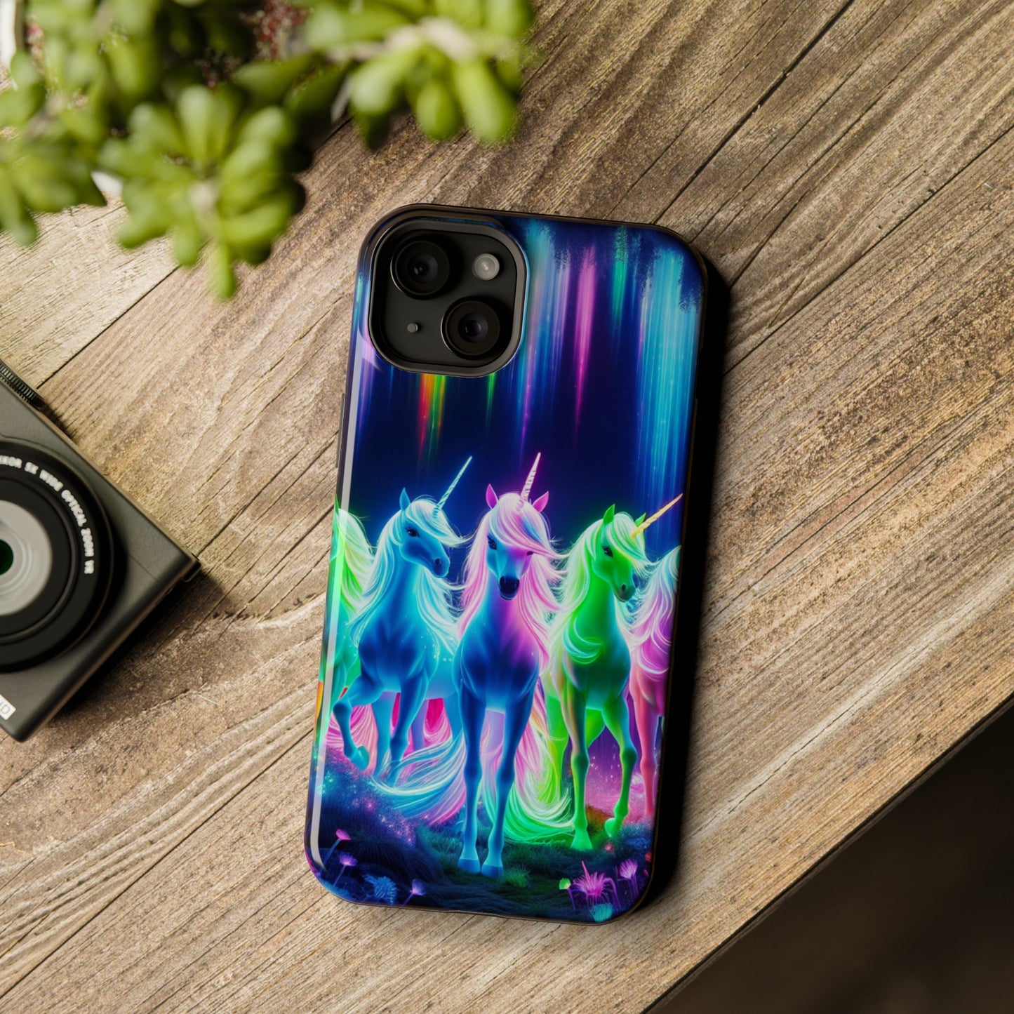 Neon Unicorn Pods. Neon Unicorns Premium Art Magsafe Magnet Tough IPhone 13 14 15 Pro Plus Max and Mini in Matte and Glossy Phone cases