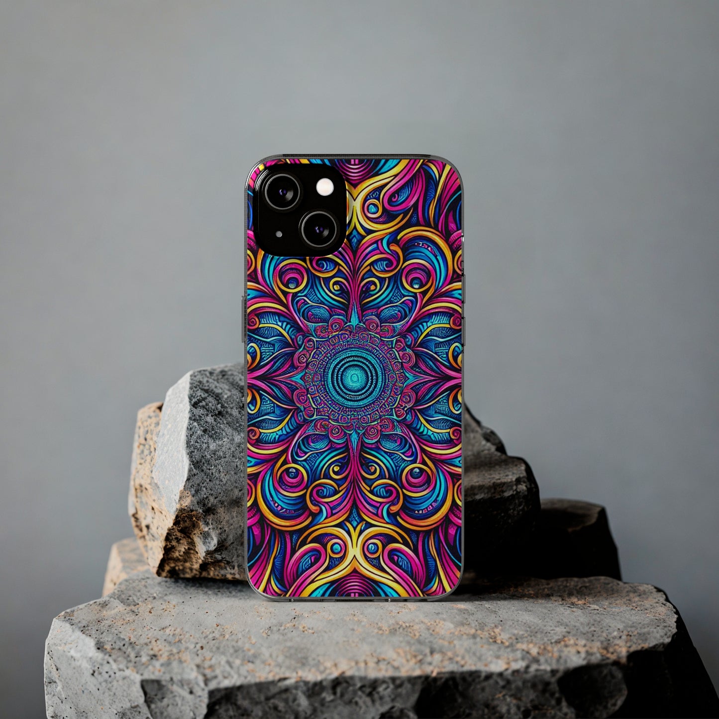 "Fantasia of Fluorescence" Infinity Patterns Art Polycarbonate Phone Case Samsung Galaxy s21 s22 Google Pixel 6 Iphone 11 12 13 14 Pro Max Mini Plus