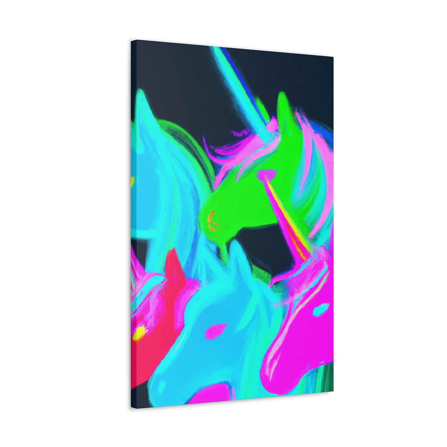 Neon Magical Joyride NEON Unicorns Art Canvas