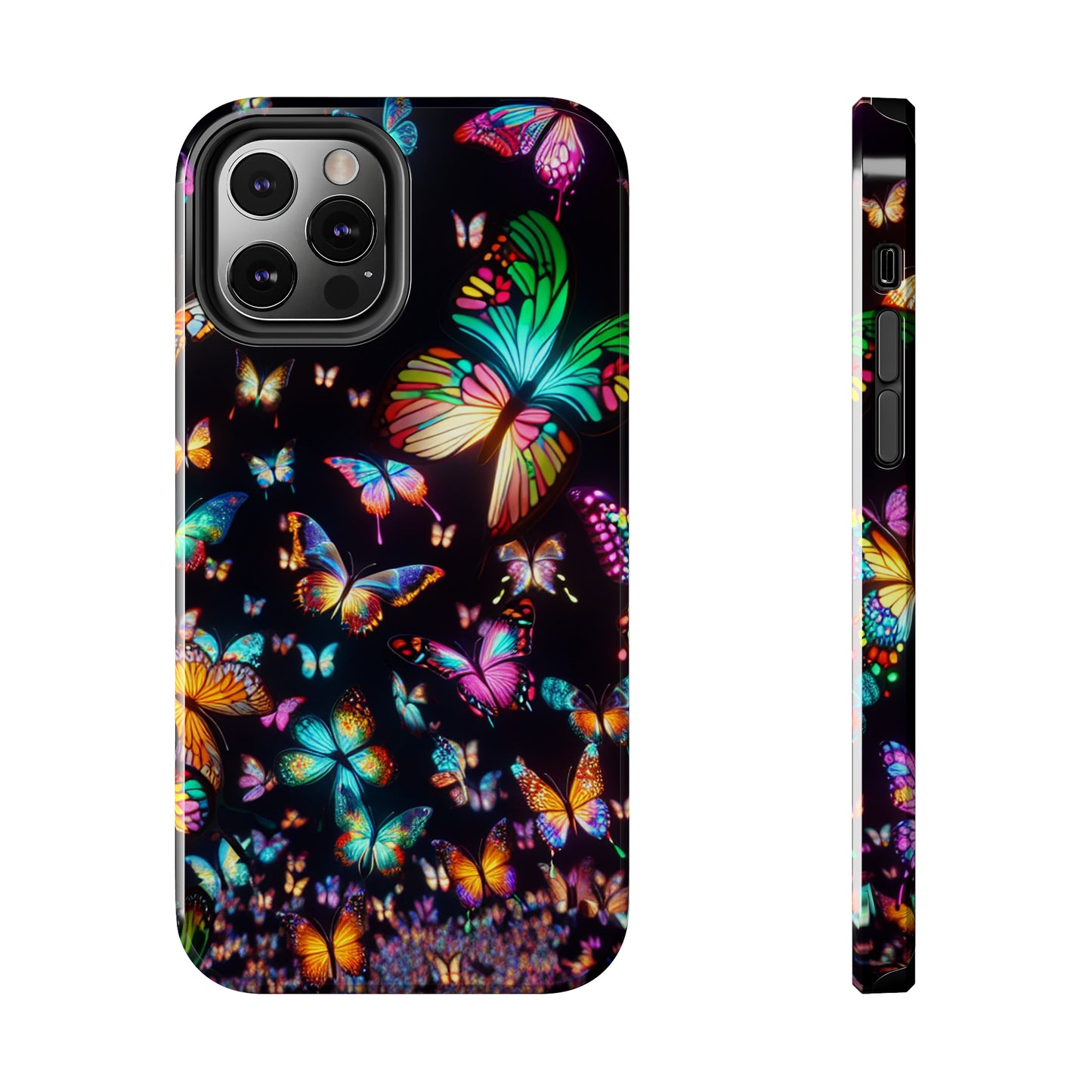 Neon Butterflies Dance NEON Butterflies Tough Phone Case Iphone 6 7 8 9 10 11 12 13 14 SE X XR XS Pro Max Mini Plus