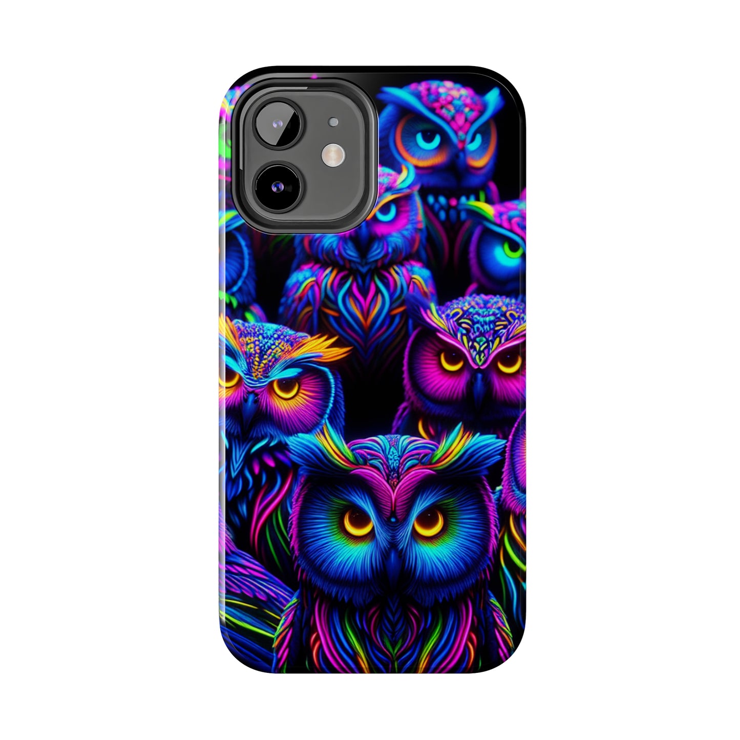 Neon Owl Congregation. NEON Owls Tough Phone Case