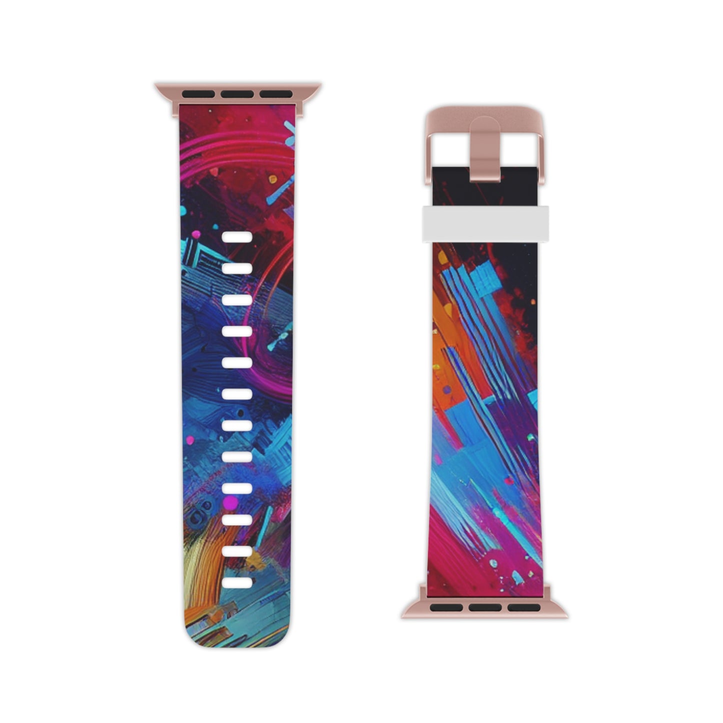 "Neon Confetti Cascade" - Trippy Infinity Patterns Iwatch Band