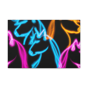 "Neon Unicorns at Dusk" NEON Unicorns Art Canvas