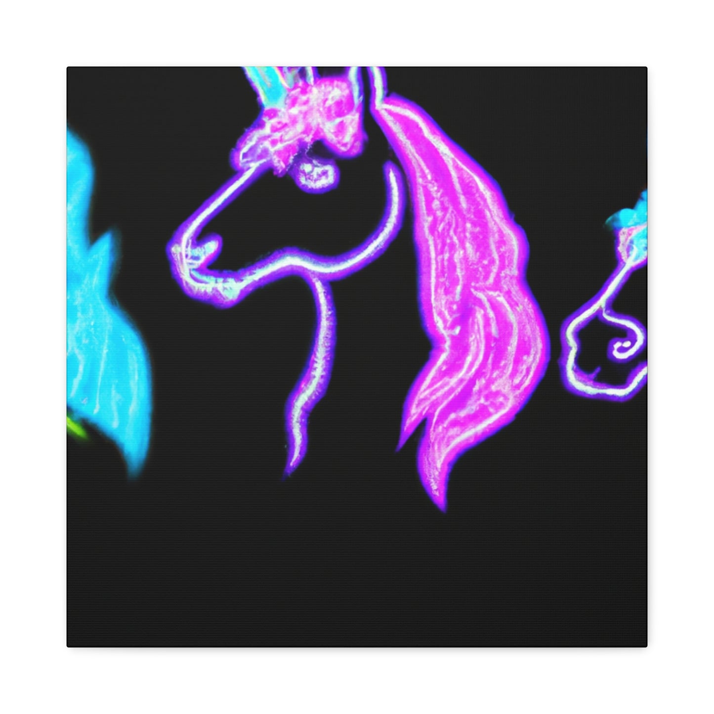Neon Unicornscape. NEON Unicorns Art Canvas