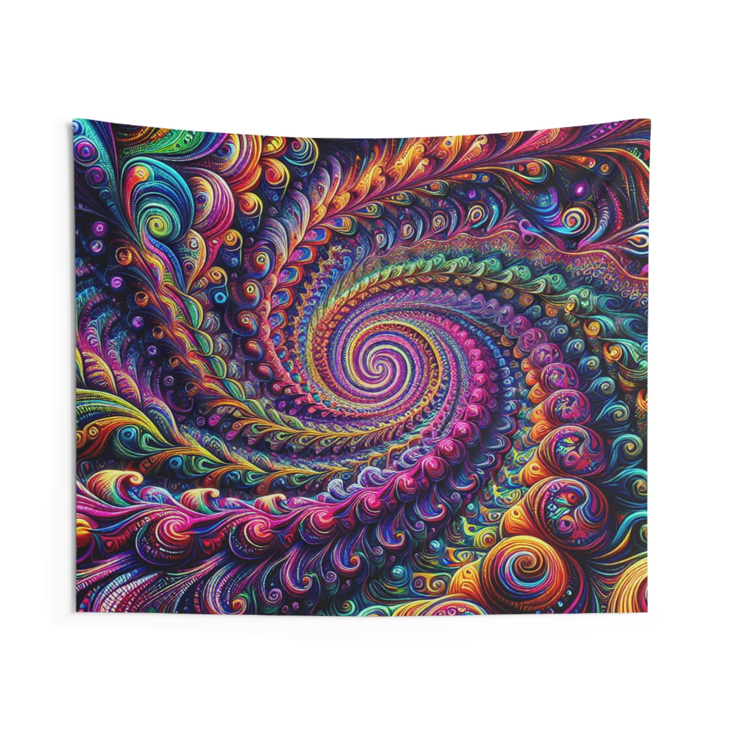 Vibrant Trippy Neon Infinity Craze Infinity Patterns Art Tapestry