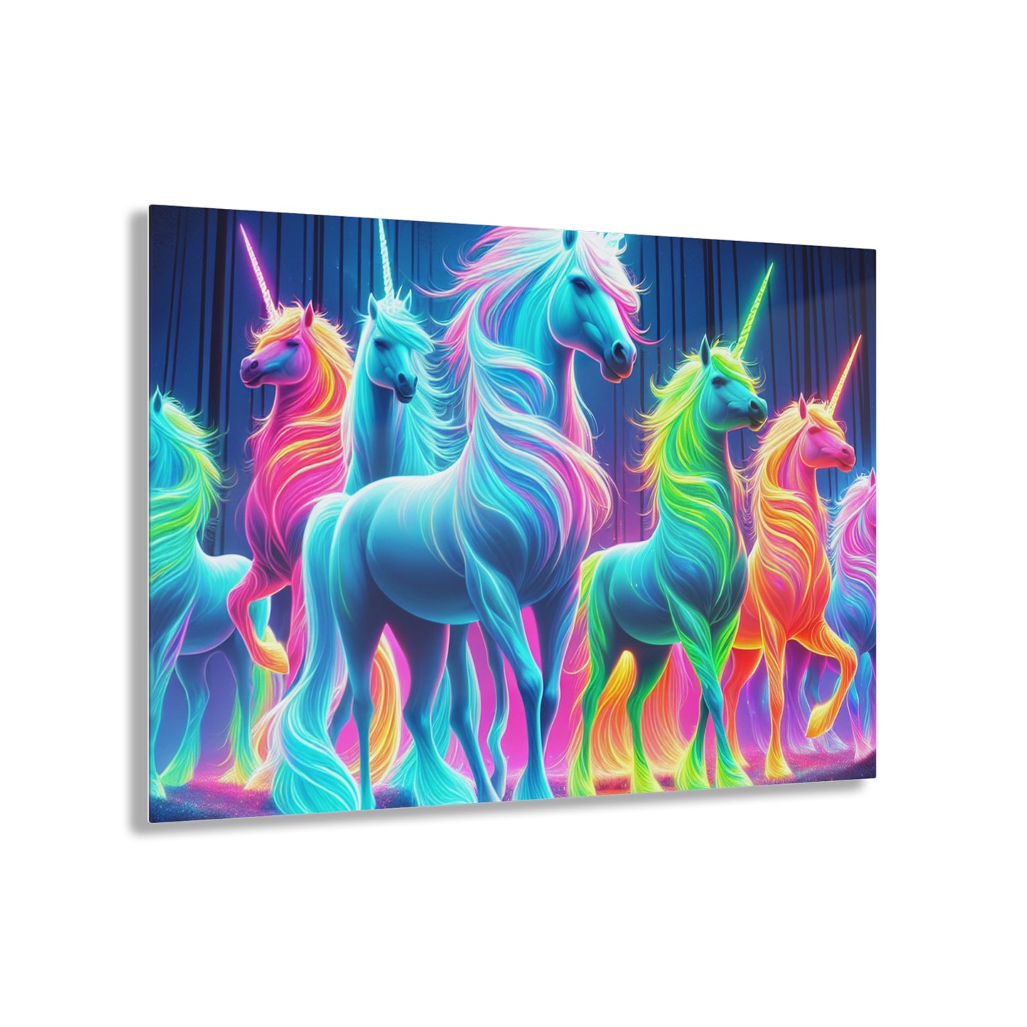 Neon Mystical Unicorns NEON Unocrons Art 1/4" Glossy Acrylic Art