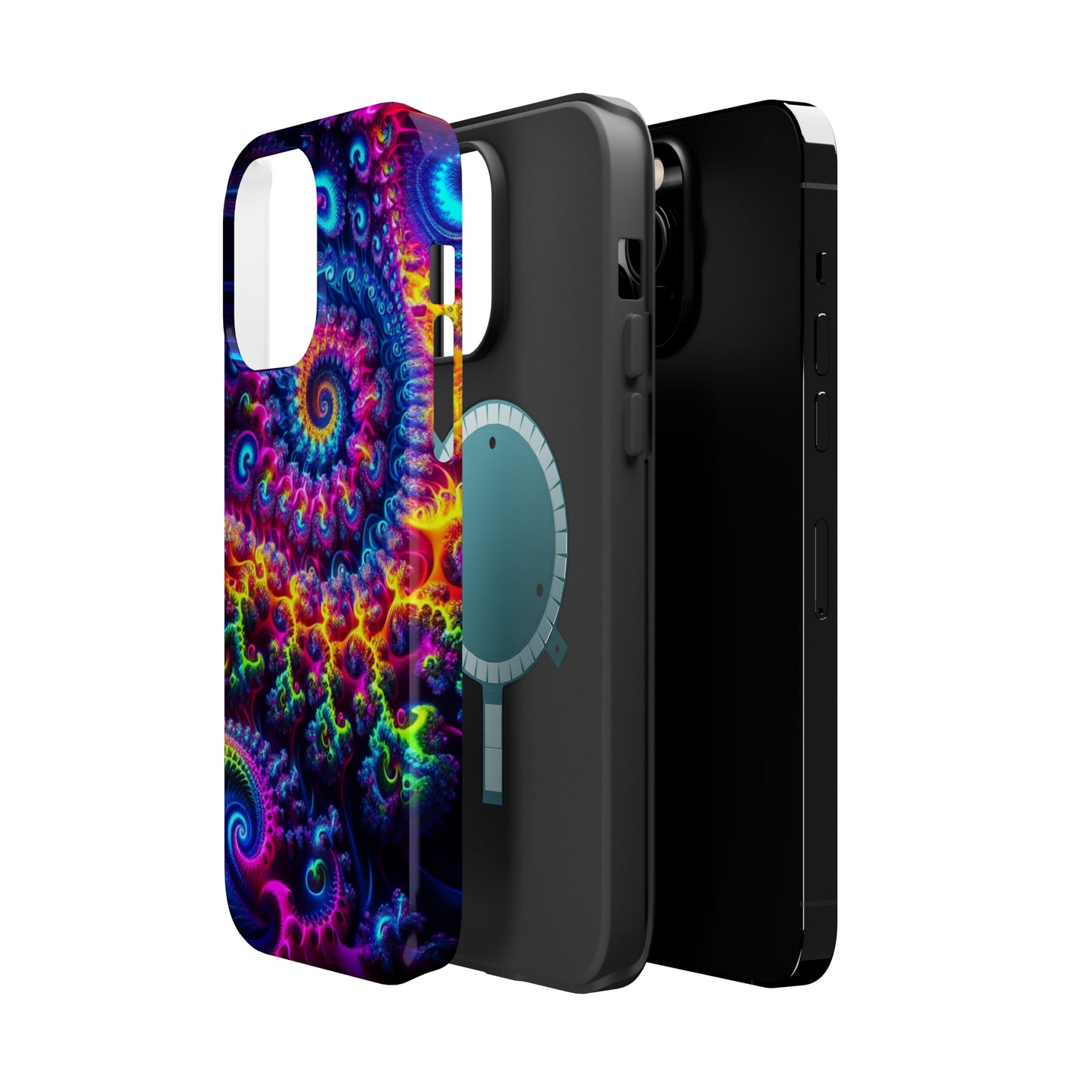 Twilight Infinyscape Neon Trippy Infinity Patterns Premium Art Magsafe Magnet Tough IPhone 13 14 15 Pro Plus Max and Mini in Matte and Glossy Phone cases