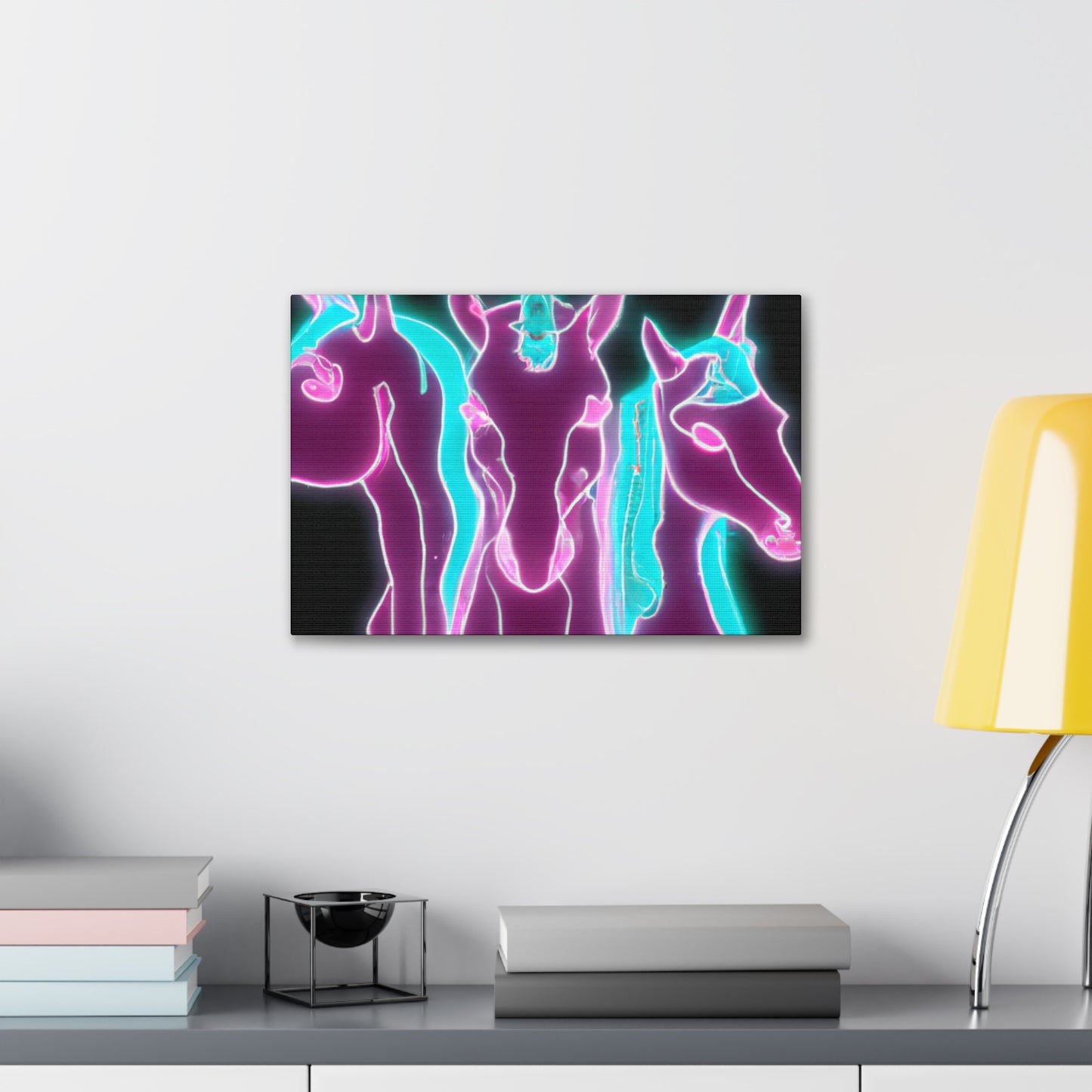 "Neon Unicorn Posse" NEON Unicorns Art Canvas