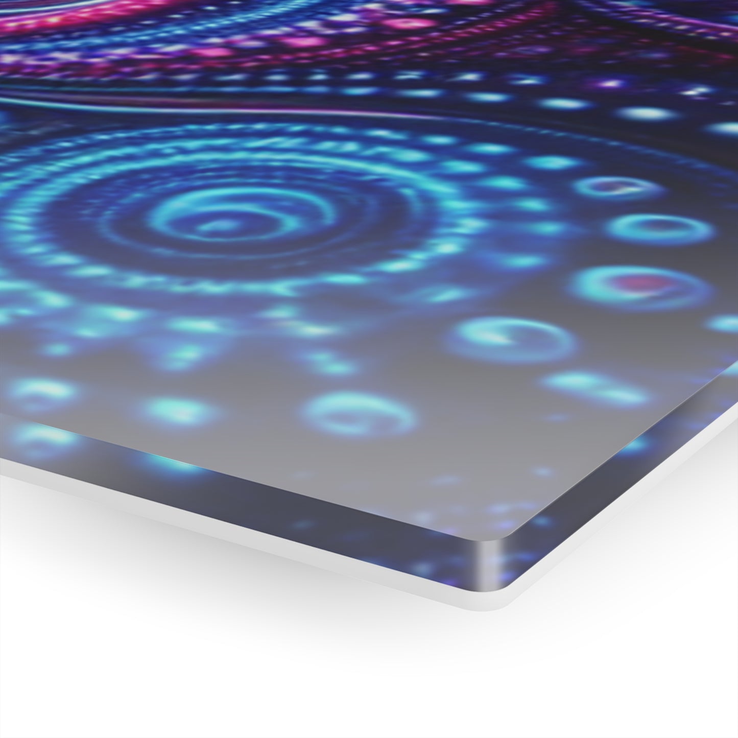 Hypno-Neon Vortex. Trippy infity Pattern 1/4" Glossy Acrylic Art