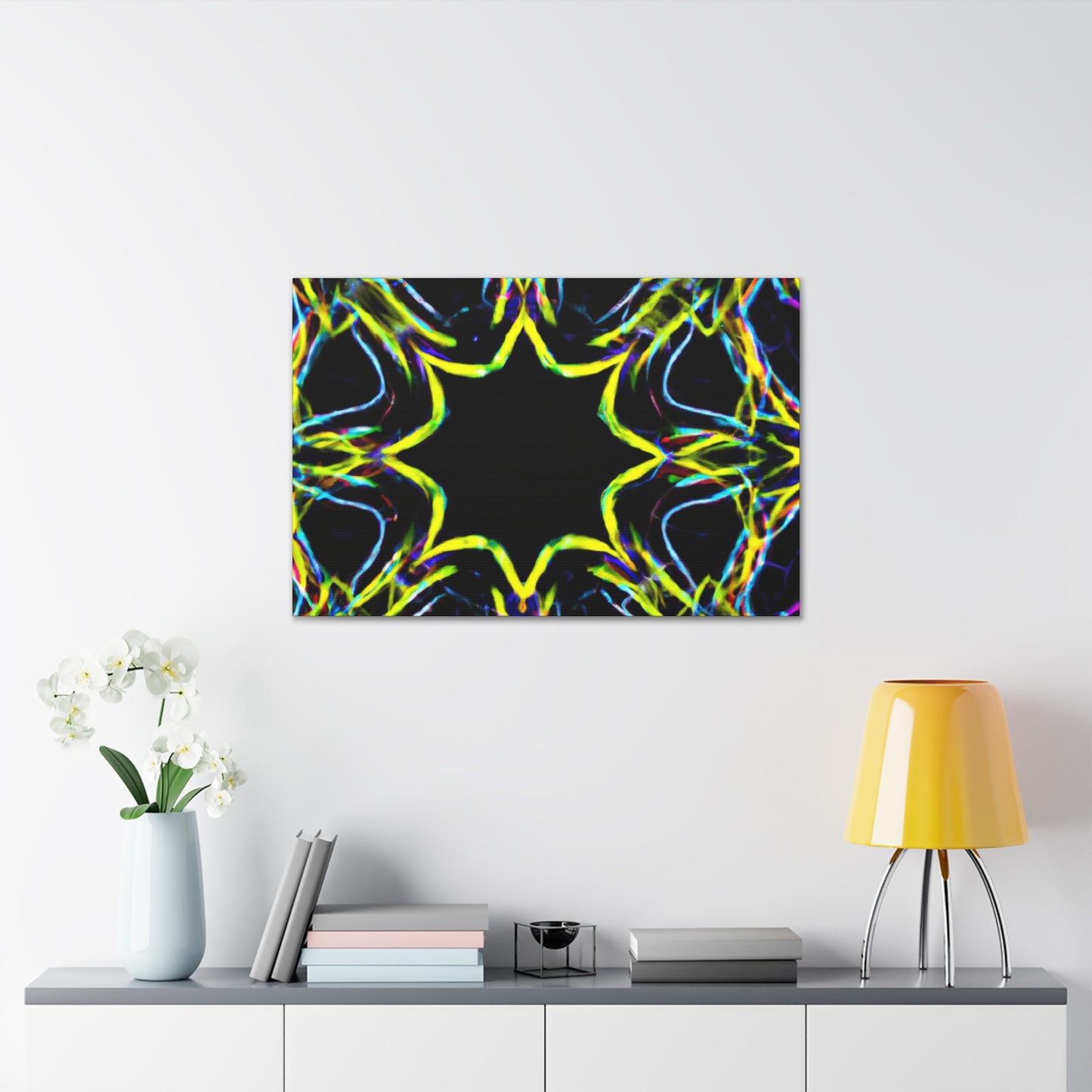 Vivid Neon Dreams of Infinity. Trippy Infinity Patterns Art Canvas