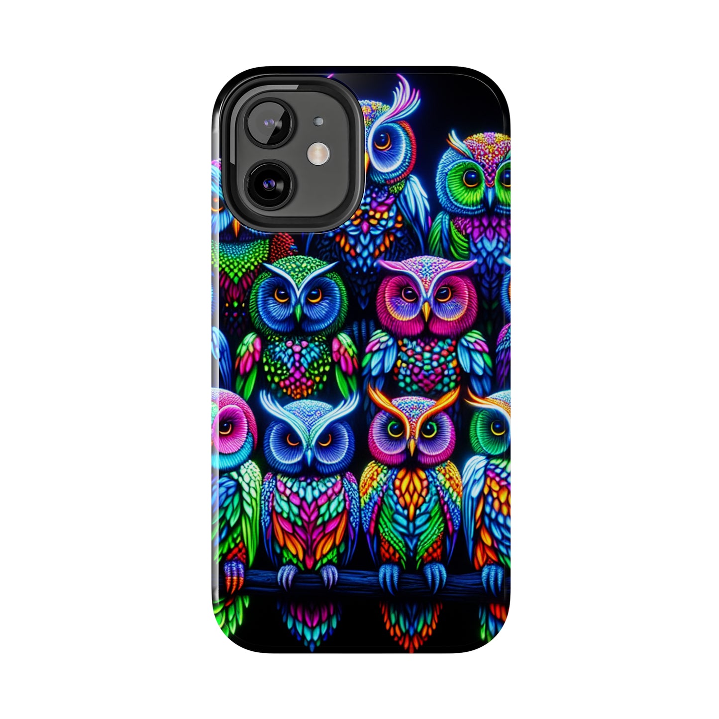 Neon Nocturnal Spectacle. NEON Owls Tough Phone Case