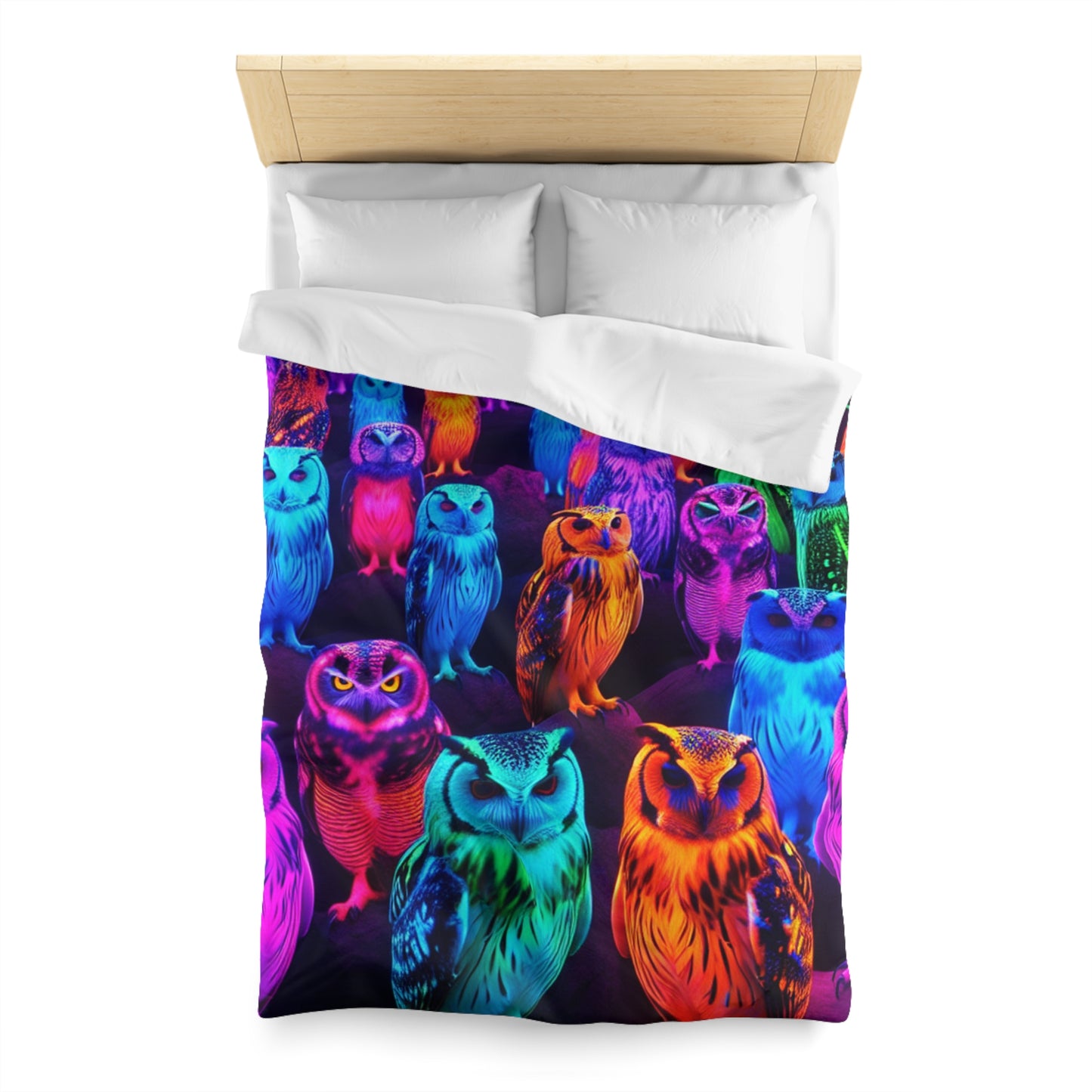 Giovanni di Guido - NEON Owls Microfiber Duvet Cover