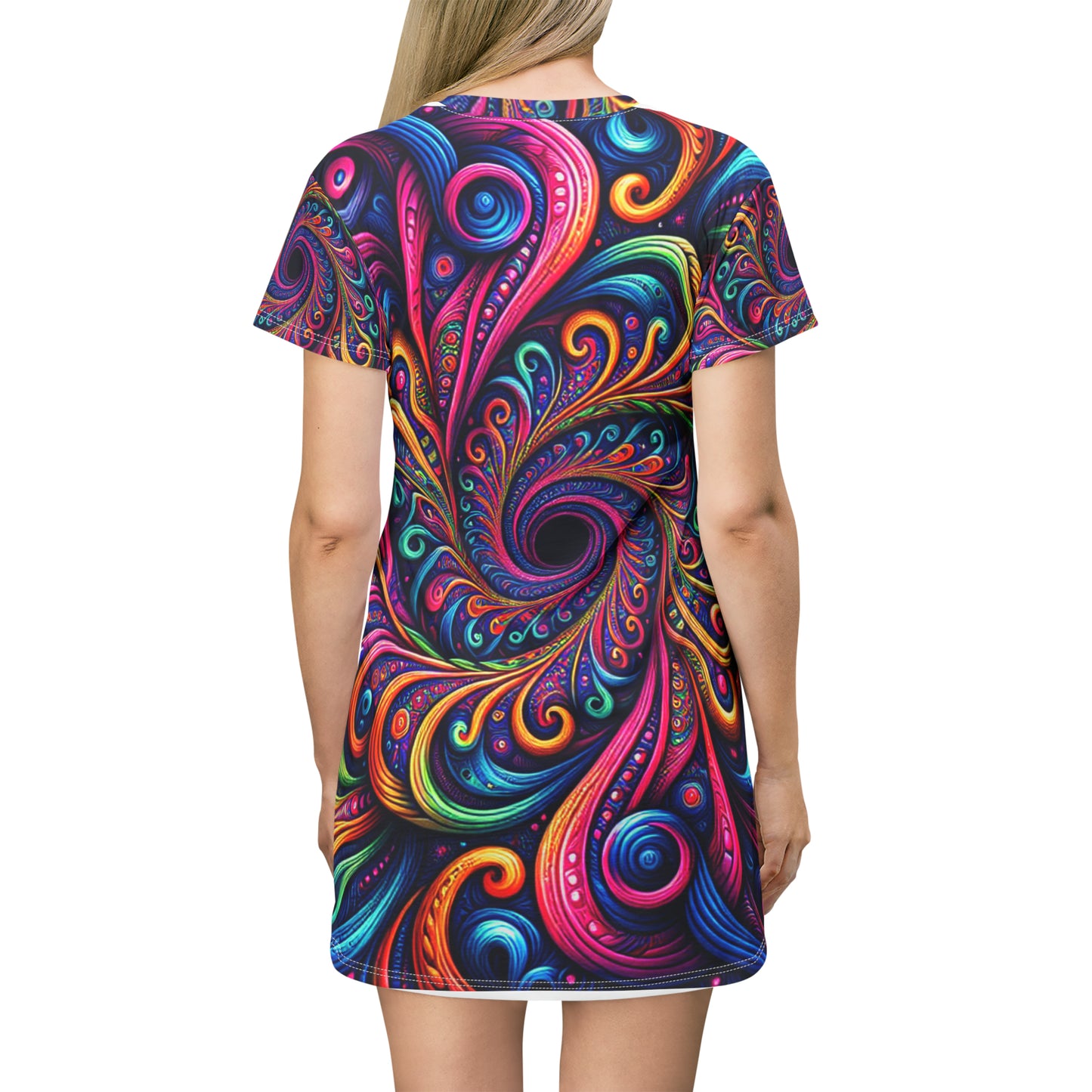 Vivid Technicolor Reverie. Infinity Patterns Womans T Shirt Dress