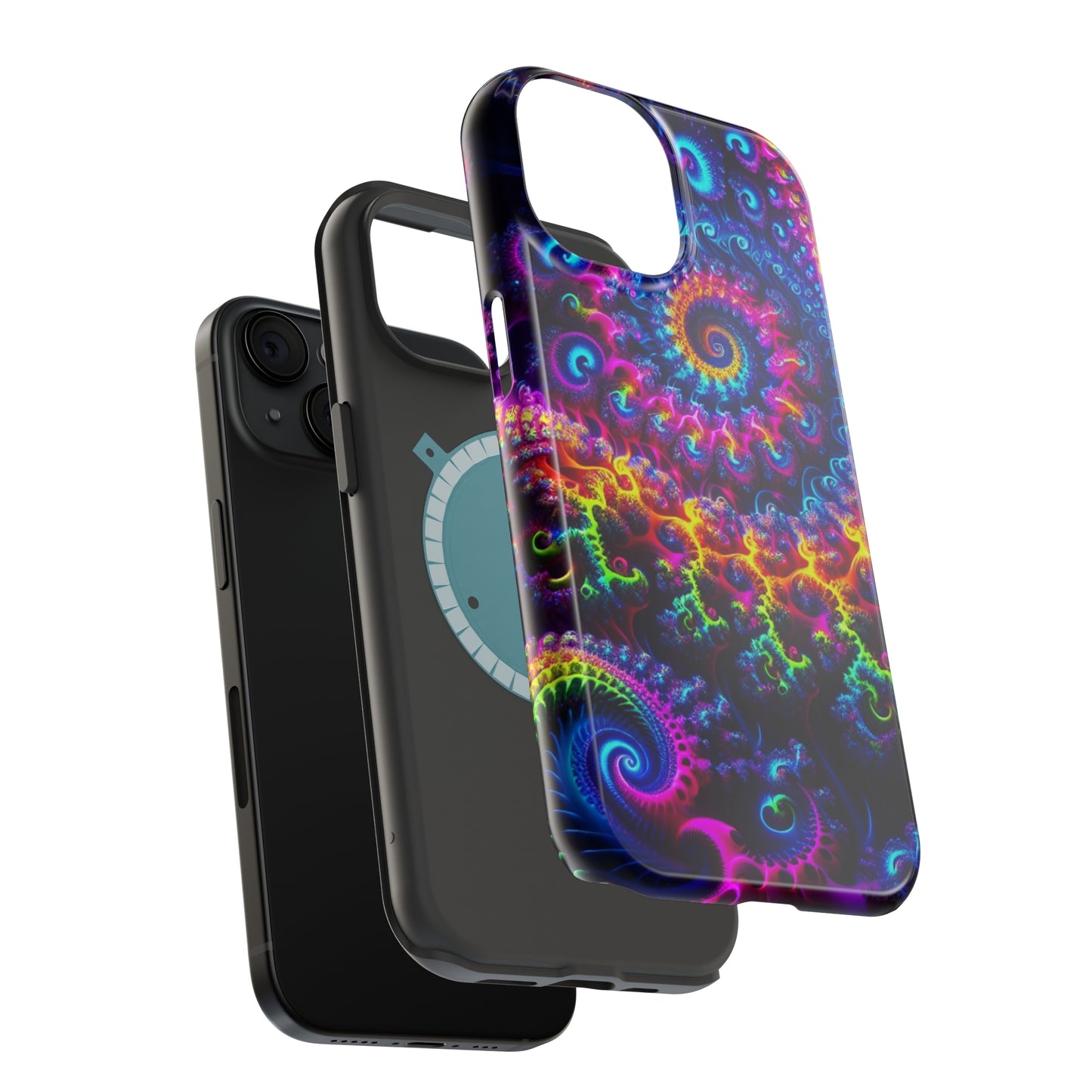 Twilight Infinyscape Neon Trippy Infinity Patterns Premium Art Magsafe Magnet Tough IPhone 13 14 15 Pro Plus Max and Mini in Matte and Glossy Phone cases