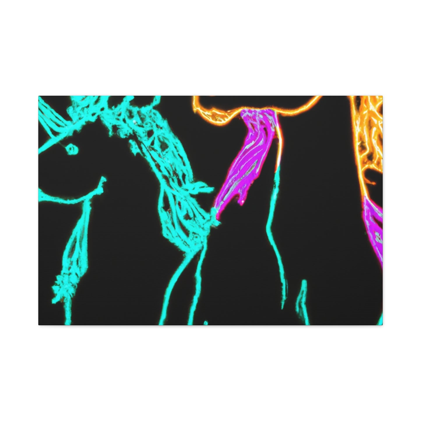 "Neon Splendour of Unicorns" NEON Unicorns Art Canvas