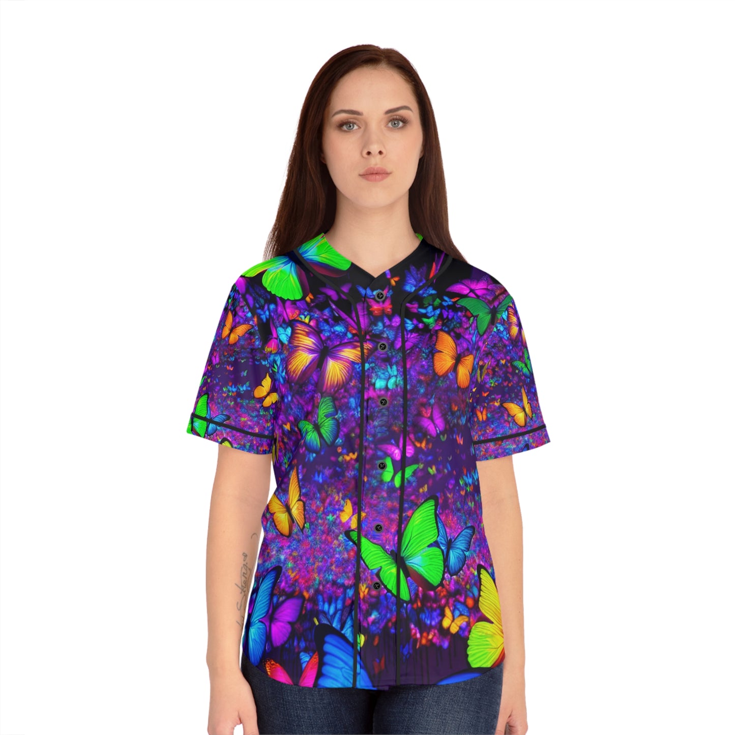 "Fuego Fantasia" Neon Butterflies Womans Jersey