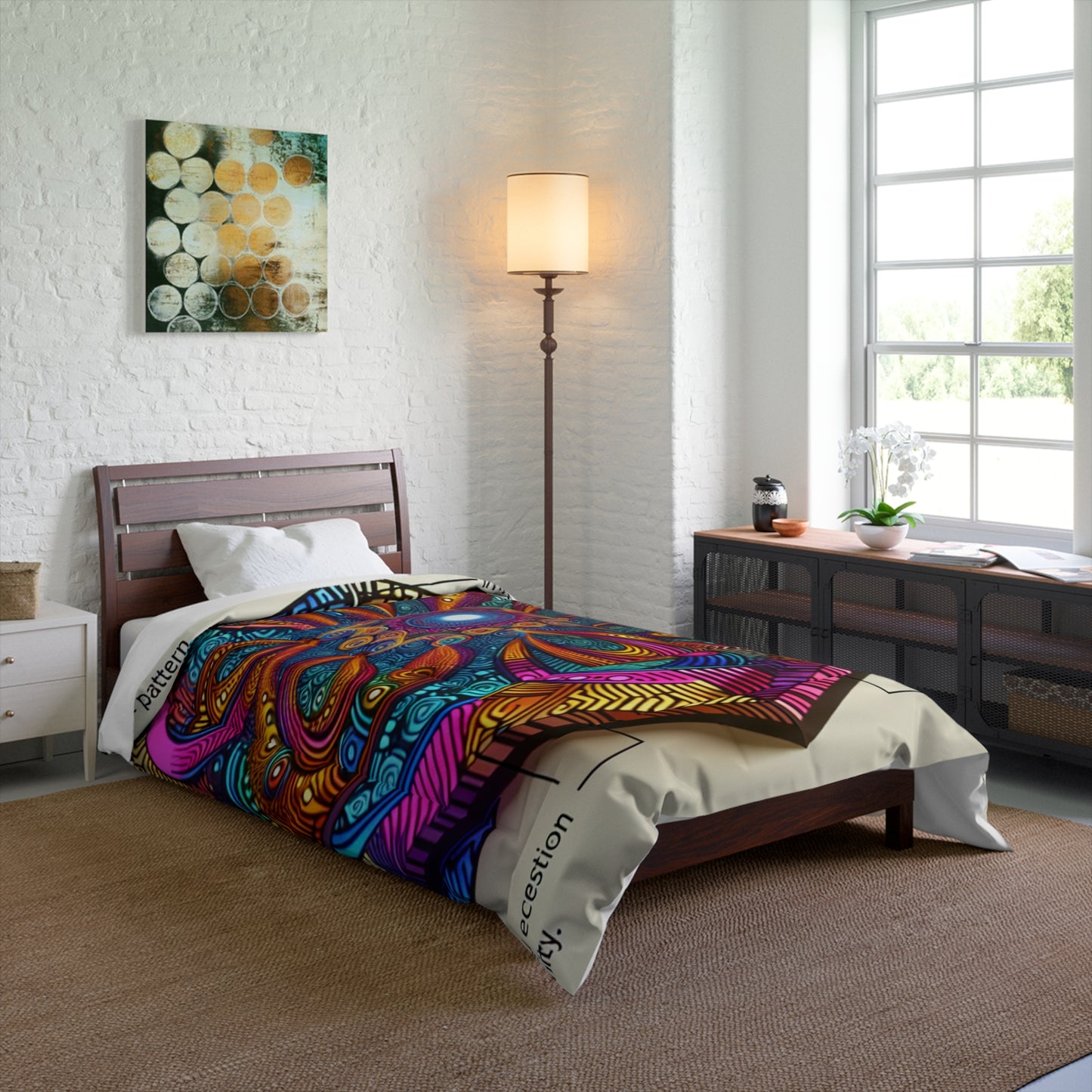 Vibrant Neon Aquascape Infinity Trippy Infinity Patterns Comforter Blanket