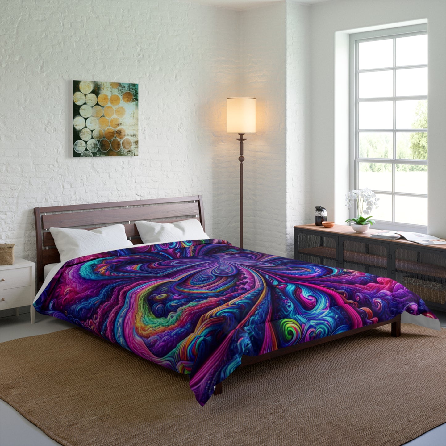 Trancendent Trippin' Neon Infinity Swirls. Trippy Infinity Patterns Comforter Blanket