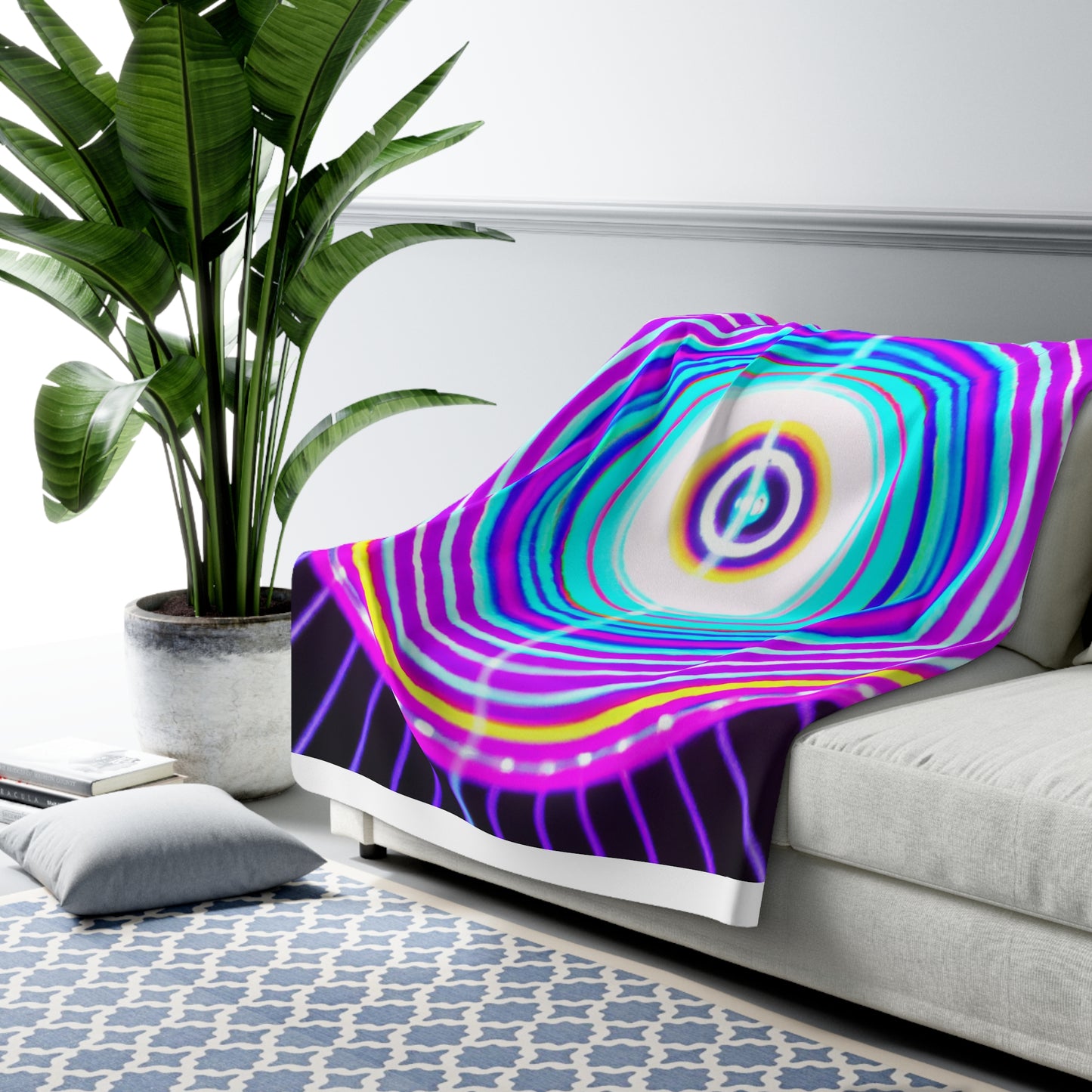 Ivan da Vinci. - Trippy Infinity Patterns Sherpa Blanket