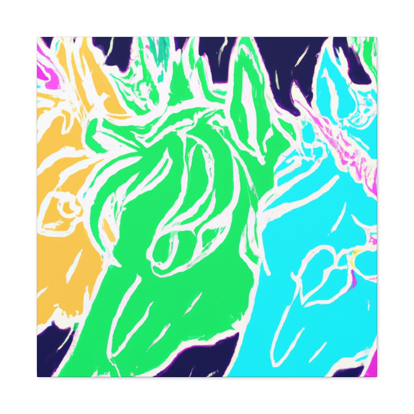 Neon Herd-scape NEON Unicorns Art Canvas