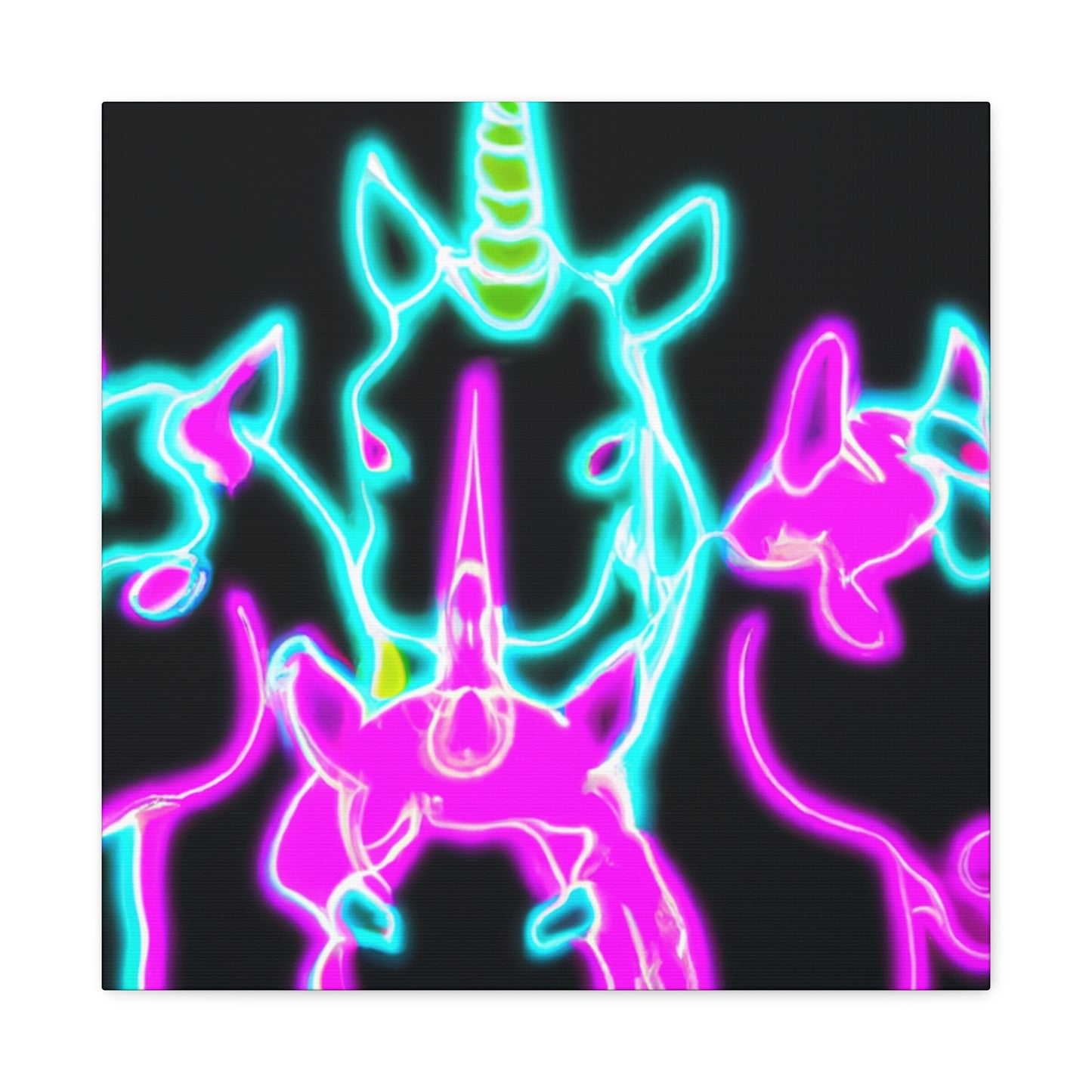 Neon Unicorns Galore! NEON Unicorns Art Canvas