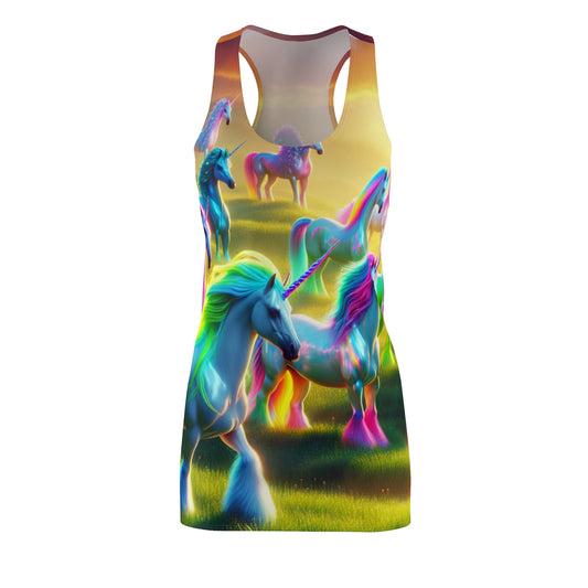 Neon Unicorn Flourish Neon Unicorns Racerback Dress