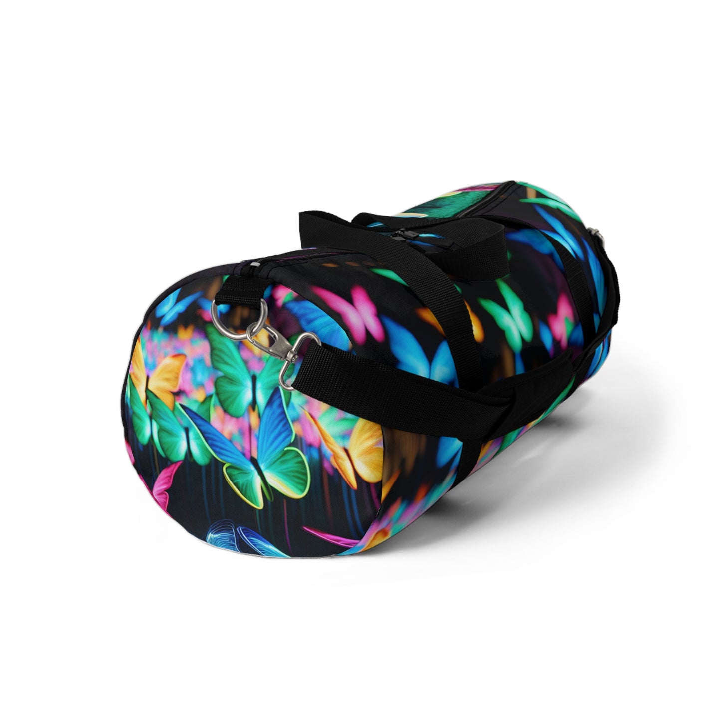 "Electric Flight" - Neon Butterflies Duffle Bag