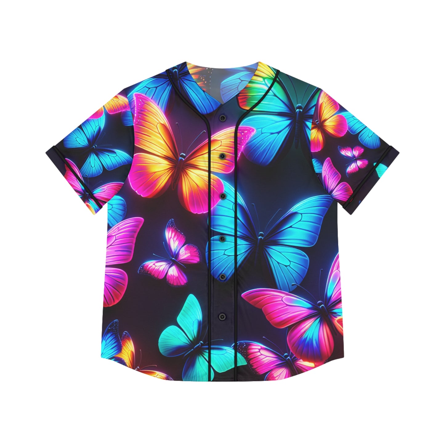 "Electric Fantasia" Neon Butterflies Womans Jersey
