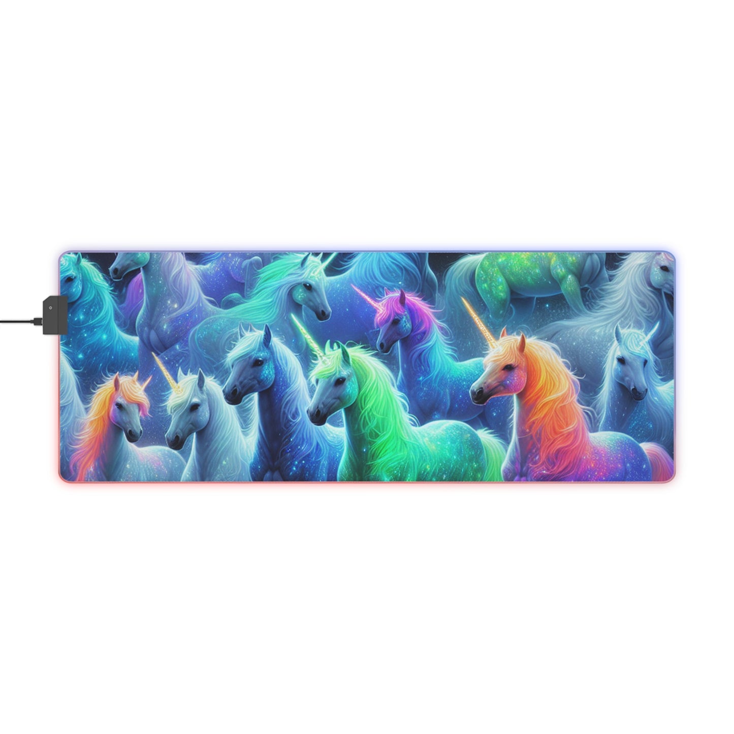 Neon Unicorn Dreamscape. NEON Unicorns LED Mousepad