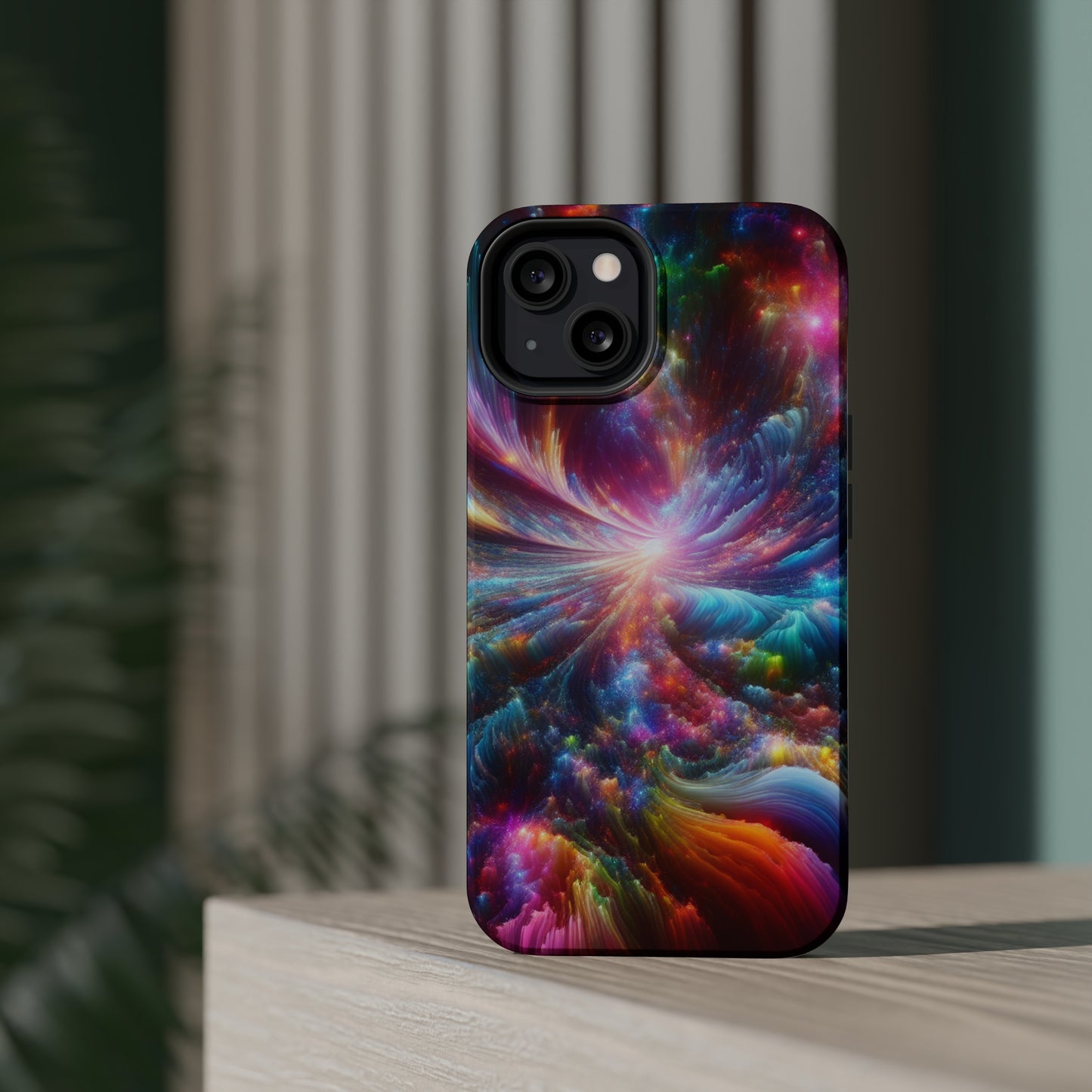 Neon Infinity Chromadrift. Neon Trippy Infinity Patterns Premium Art Magsafe Magnet Tough IPhone 13 14 15 Pro Plus Max and Mini in Matte and Glossy Phone cases