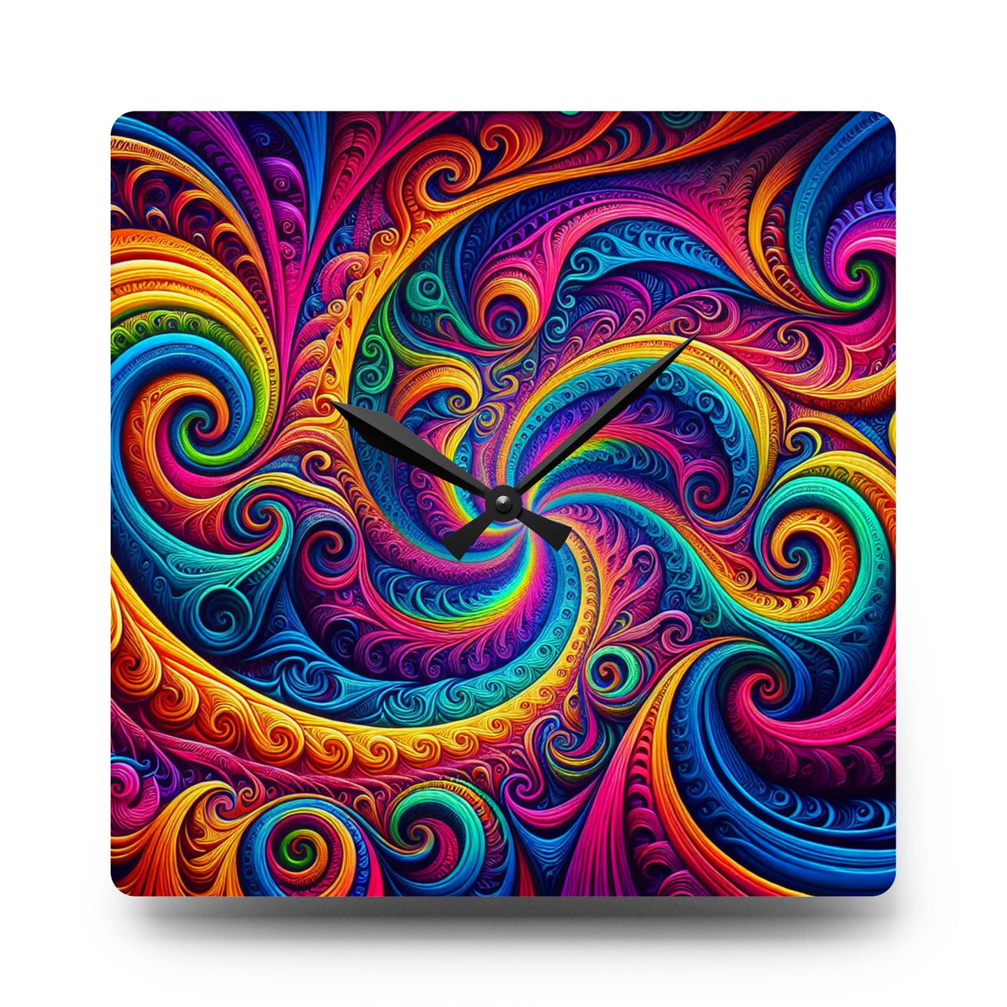 Vibrancy Infinity Neonometry Infinity Patterns Art Acrylic Clock
