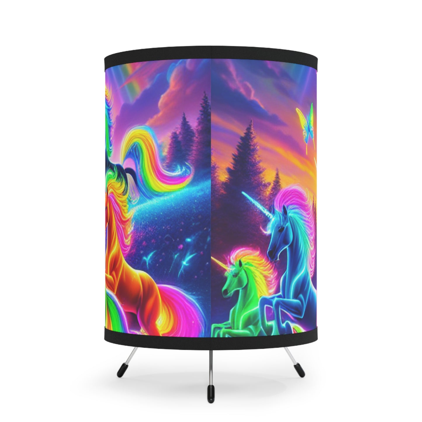"Mystic Glow Uniroar" - NEON Unicorns Art Tripod Lamp