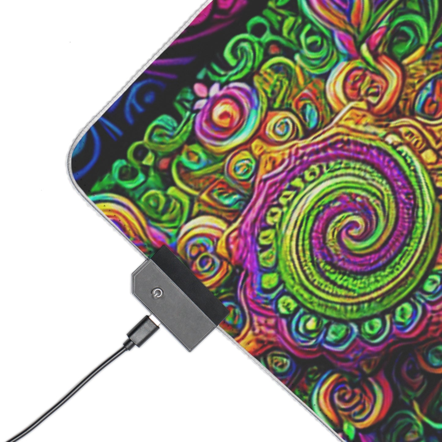 Neon Infinitude. NEON Infinity Patterns Art LED Mousepad
